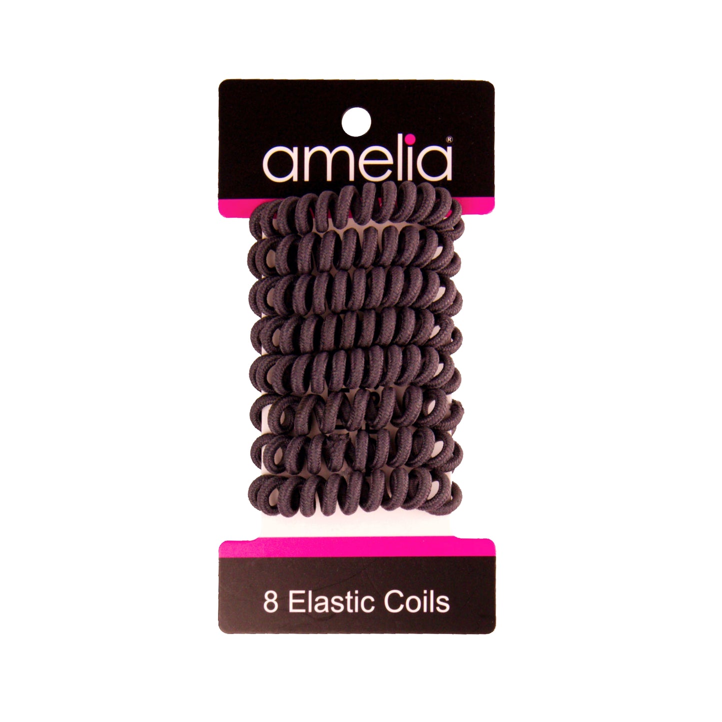Amelia Beauty, 8 Small Fabric Wrapped Elastic Hair Coils, 1.75in Diameter Spiral Hair Ties, Gentle on Hair, Strong Hold and Minimizes Dents and Creases, Grey