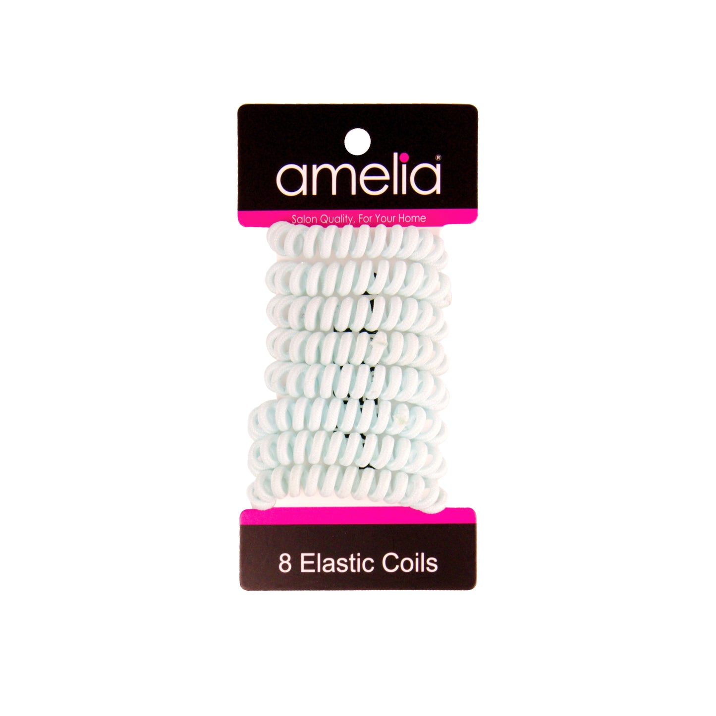 Amelia Beauty, 8 Small Fabric Wrapped Elastic Hair Coils, 1.75in Diameter Spiral Hair Ties, Gentle on Hair, Strong Hold and Minimizes Dents and Creases, Light Blue