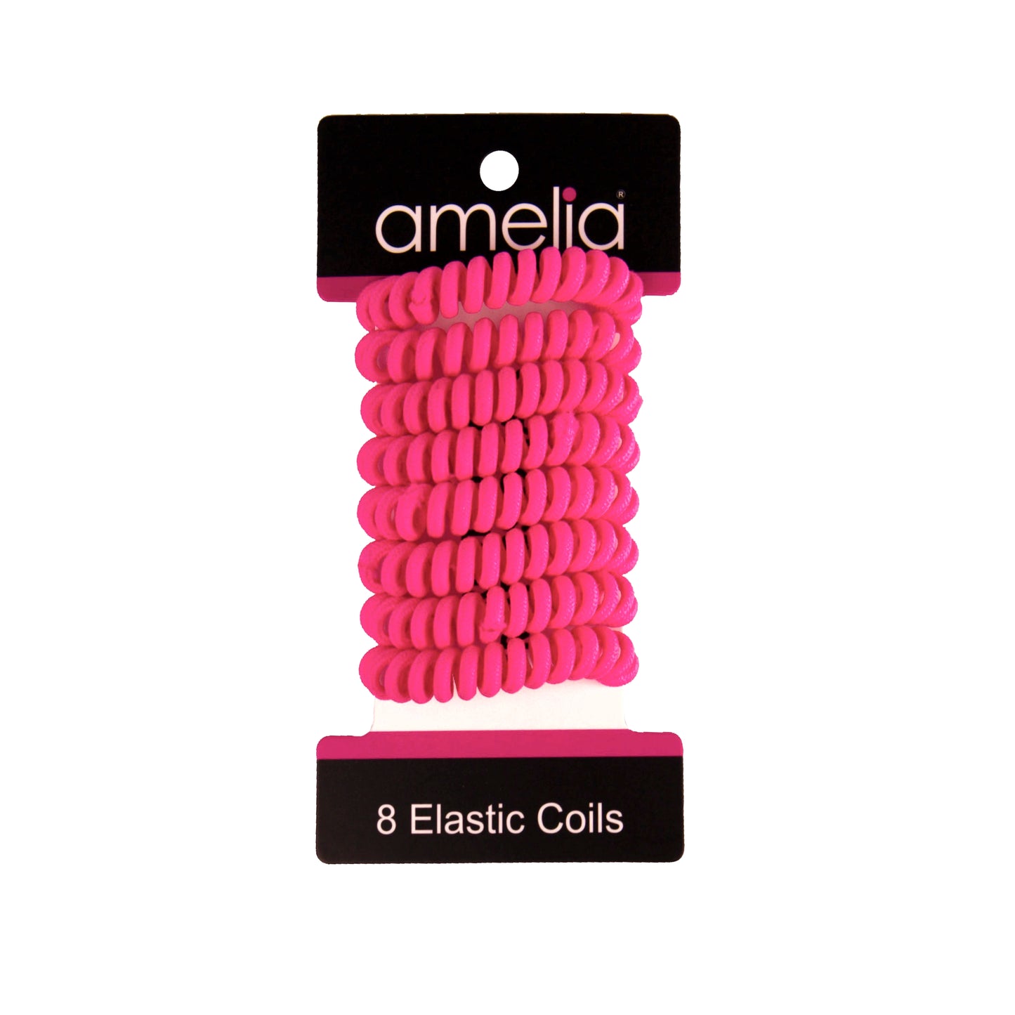 Amelia Beauty, 8 Small Fabric Wrapped Elastic Hair Coils, 1.75in Diameter Spiral Hair Ties, Gentle on Hair, Strong Hold and Minimizes Dents and Creases, Magenta