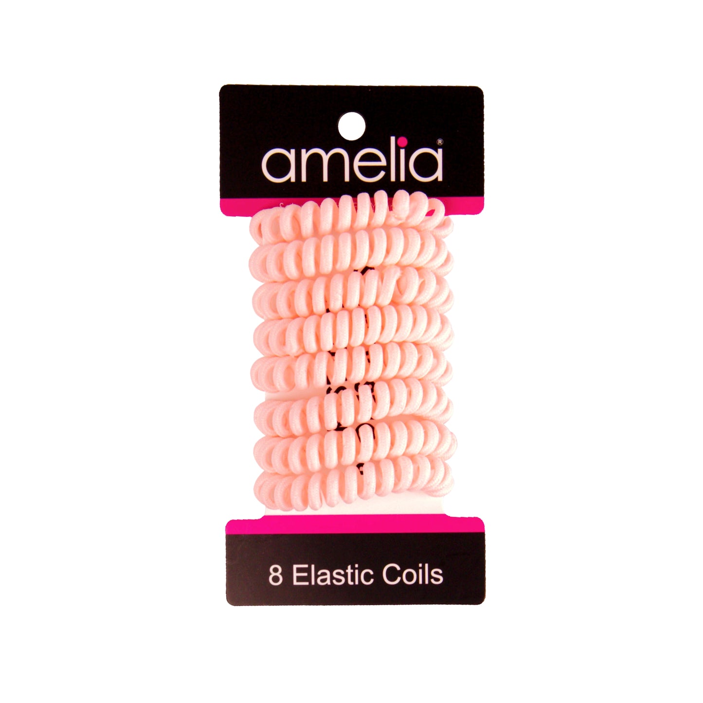 Amelia Beauty, 8 Small Fabric Wrapped Elastic Hair Coils, 1.75in Diameter Spiral Hair Ties, Gentle on Hair, Strong Hold and Minimizes Dents and Creases, Pink