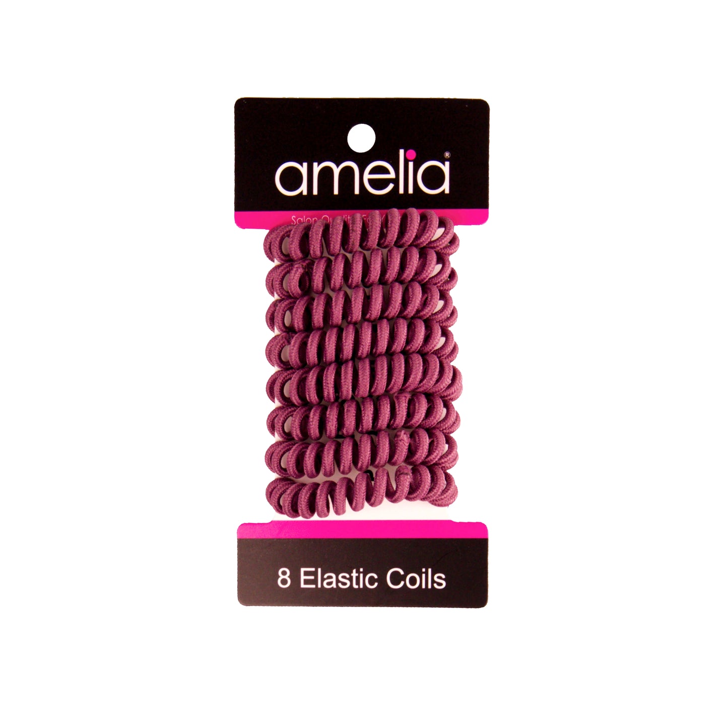 Amelia Beauty, 8 Small Fabric Wrapped Elastic Hair Coils, 1.75in Diameter Spiral Hair Ties, Gentle on Hair, Strong Hold and Minimizes Dents and Creases, Plum