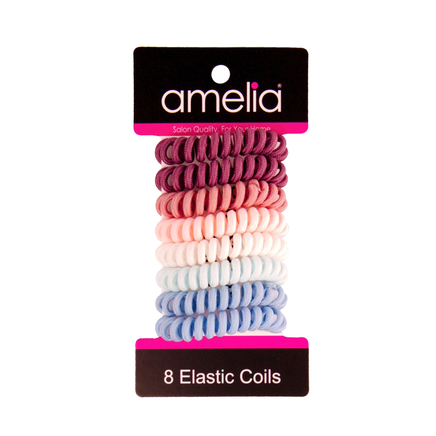 Amelia Beauty, 8 Small Fabric Wrapped Elastic Hair Coils, 1.75in Diameter Spiral Hair Ties, Gentle on Hair, Strong Hold and Minimizes Dents and Creases, Sunset Mix
