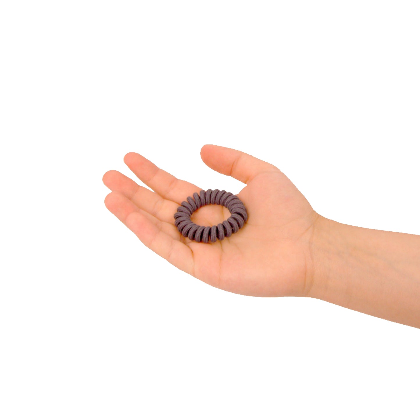 Amelia Beauty, 8 Small Fabric Wrapped Elastic Hair Coils, 1.75in Diameter Spiral Hair Ties, Gentle on Hair, Strong Hold and Minimizes Dents and Creases, Grey