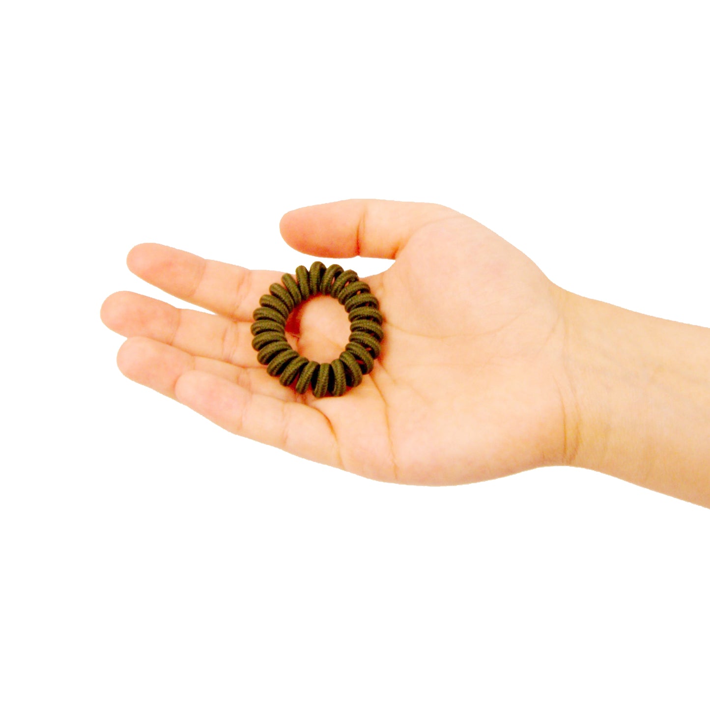 Amelia Beauty, 8 Small Fabric Wrapped Elastic Hair Coils, 1.75in Diameter Spiral Hair Ties, Gentle on Hair, Strong Hold and Minimizes Dents and Creases, Hunter Green