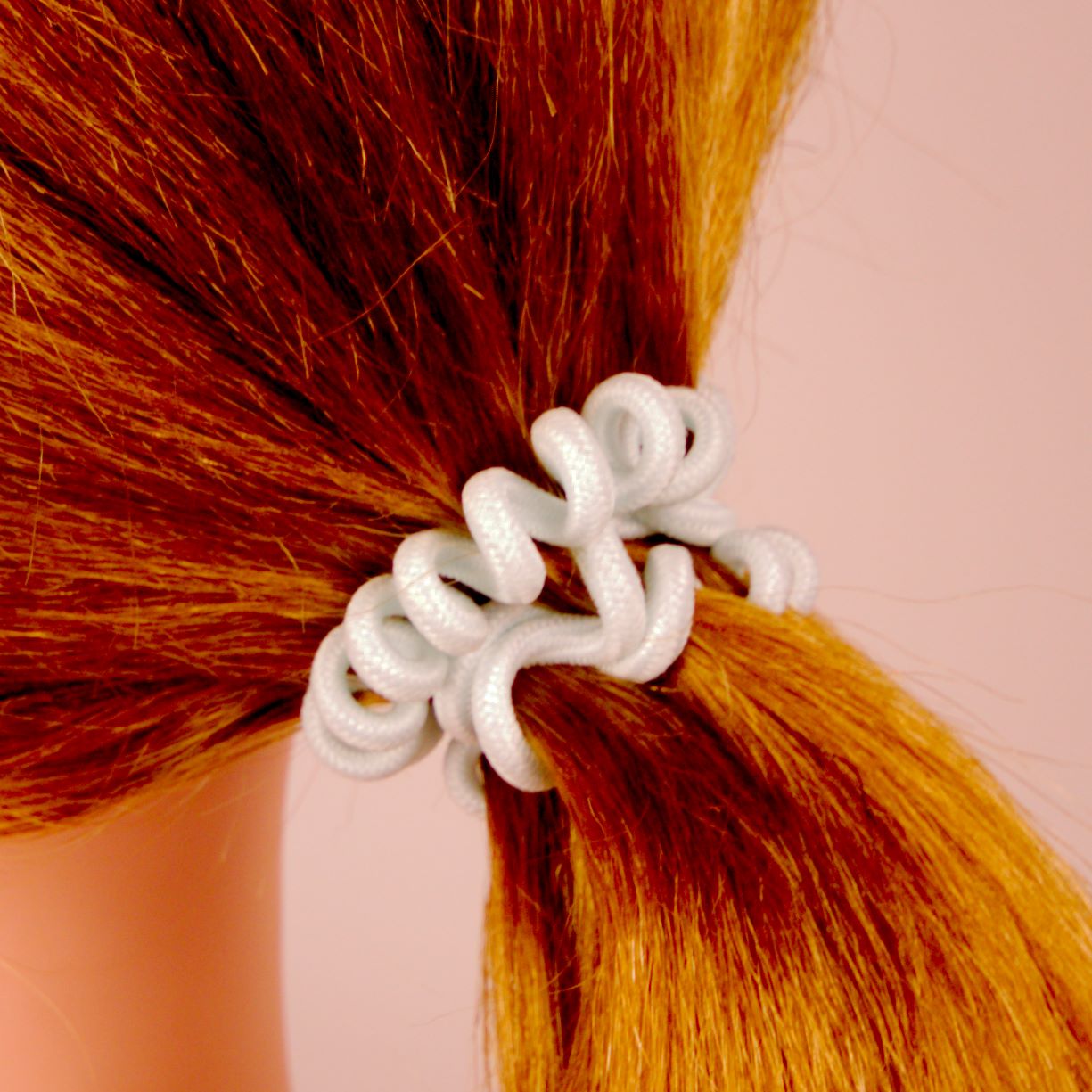 Amelia Beauty, 8 Small Fabric Wrapped Elastic Hair Coils, 1.75in Diameter Spiral Hair Ties, Gentle on Hair, Strong Hold and Minimizes Dents and Creases, Light Blue