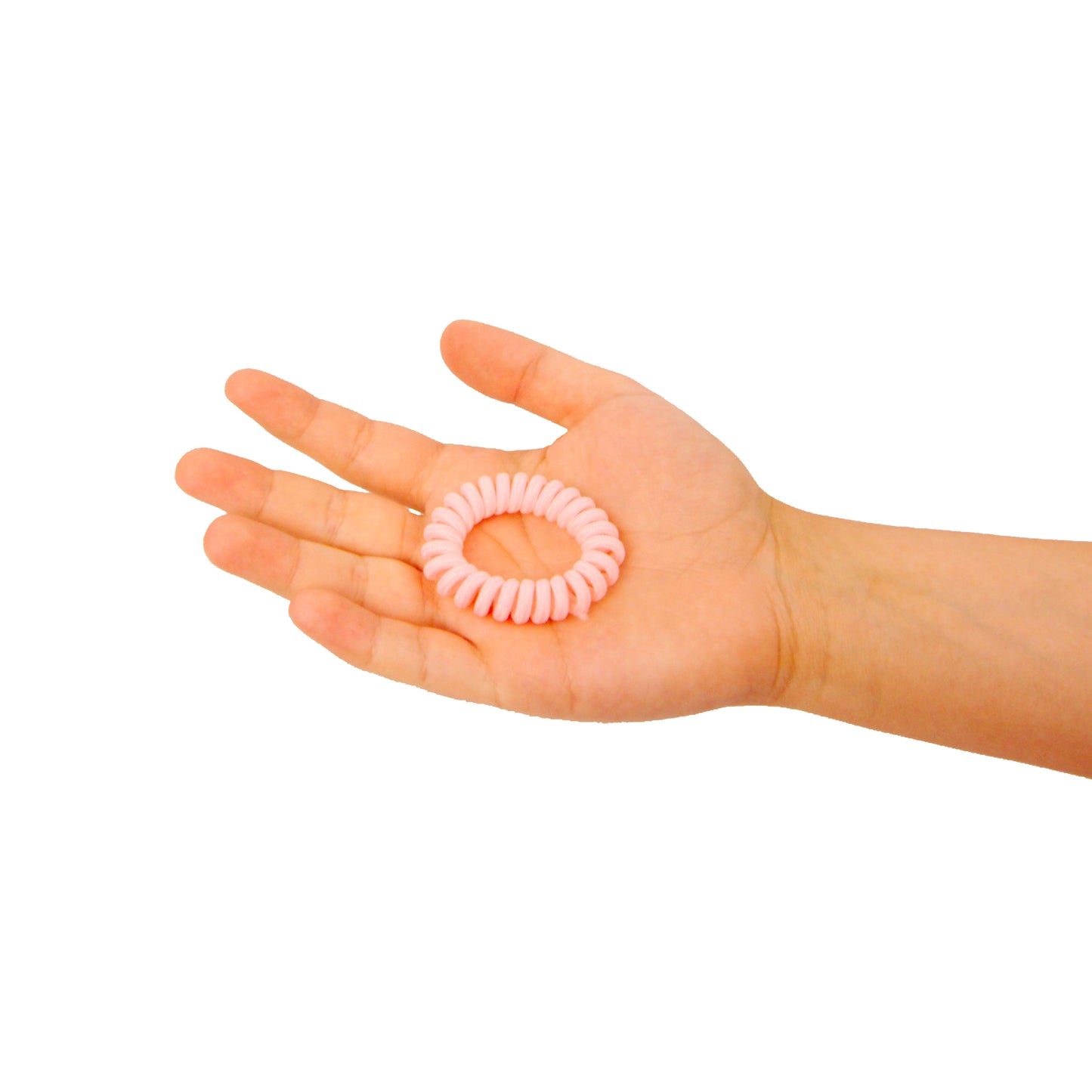 Amelia Beauty, 8 Small Fabric Wrapped Elastic Hair Coils, 1.75in Diameter Spiral Hair Ties, Gentle on Hair, Strong Hold and Minimizes Dents and Creases, Pink