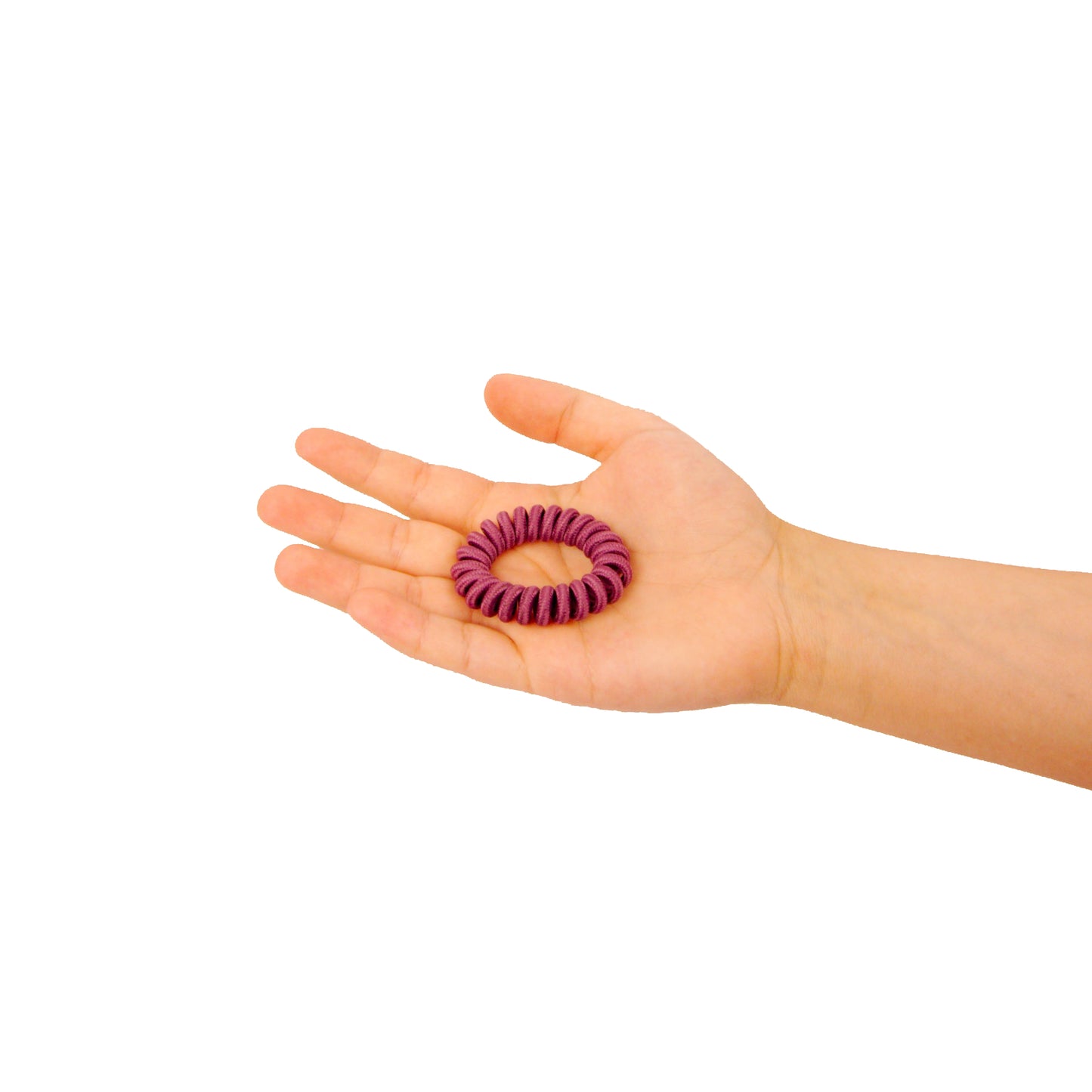 Amelia Beauty, 8 Small Fabric Wrapped Elastic Hair Coils, 1.75in Diameter Spiral Hair Ties, Gentle on Hair, Strong Hold and Minimizes Dents and Creases, Plum