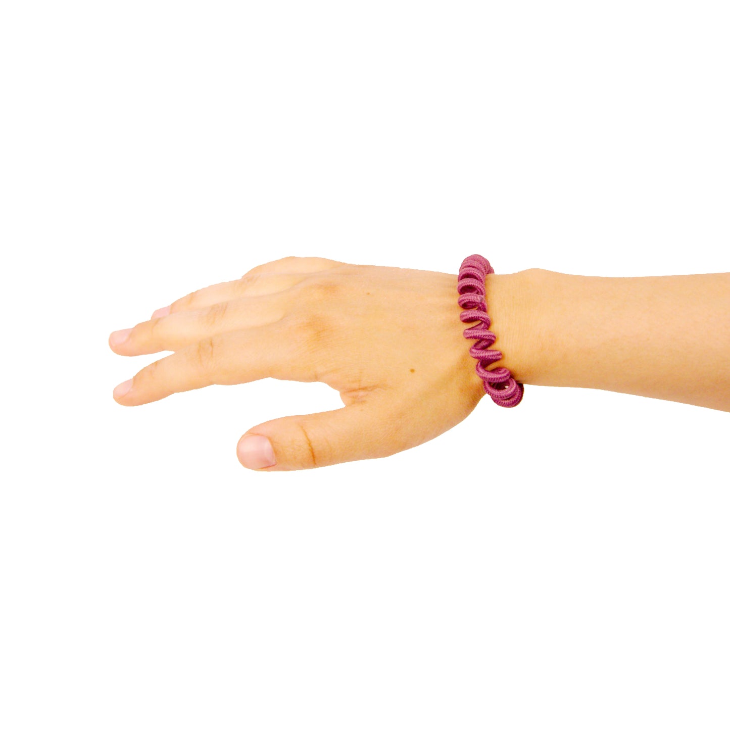 Amelia Beauty, 8 Small Fabric Wrapped Elastic Hair Coils, 1.75in Diameter Spiral Hair Ties, Gentle on Hair, Strong Hold and Minimizes Dents and Creases, Plum