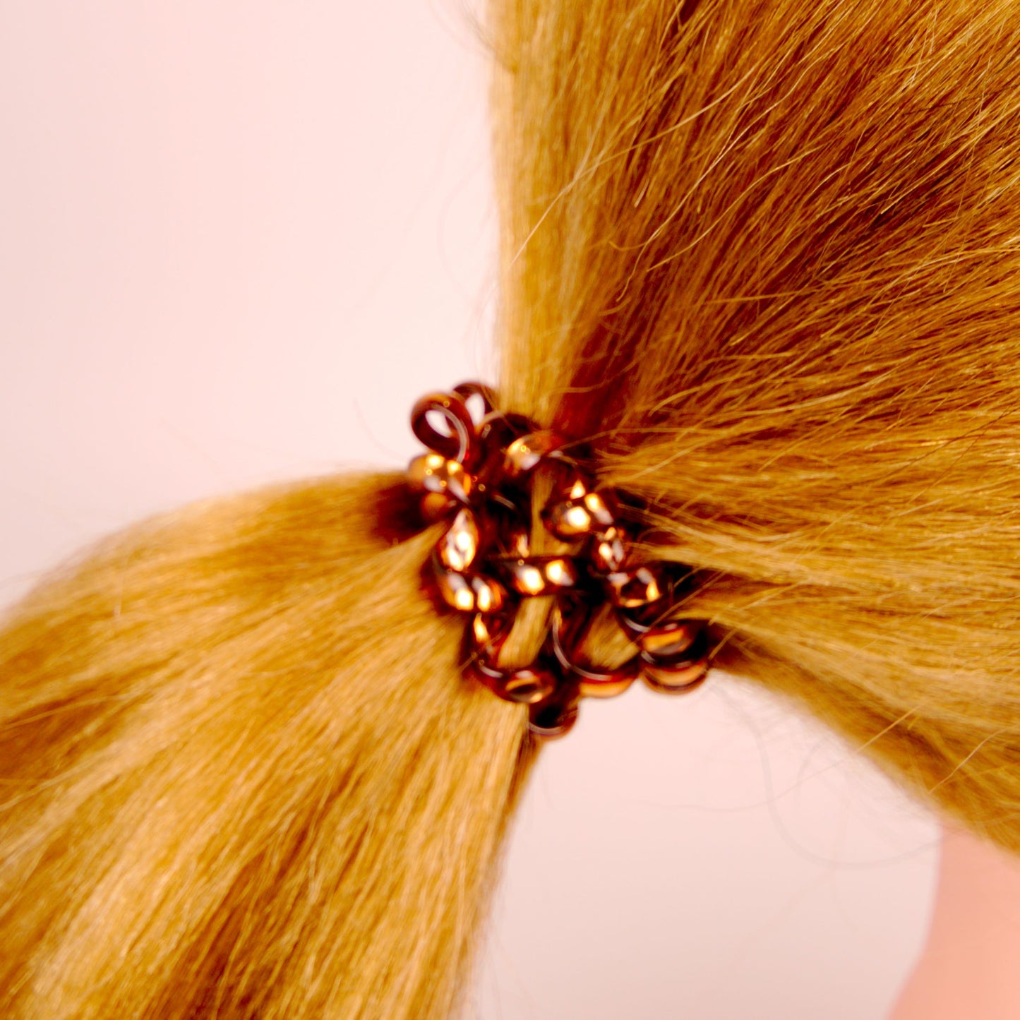 Amelia Beauty Products 8 Medium Smooth Elastic Hair Coils, 2.25in Diameter Spiral Hair Ties, Gentle on Hair, Strong Hold and Minimizes Dents and Creases, Ginger
