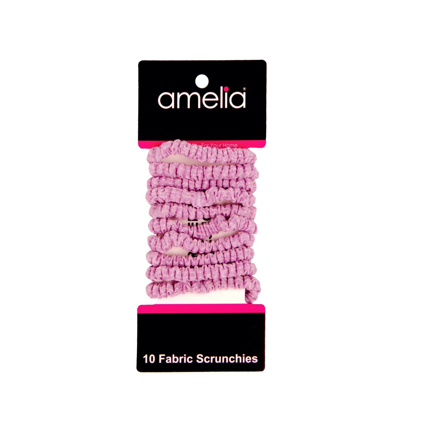 Amelia Beauty, Pastel Purple Ribbed Scrunchies, 2.25in Diameter, Gentle on Hair, Strong Hold, No Snag, No Dents or Creases. 10 Pack