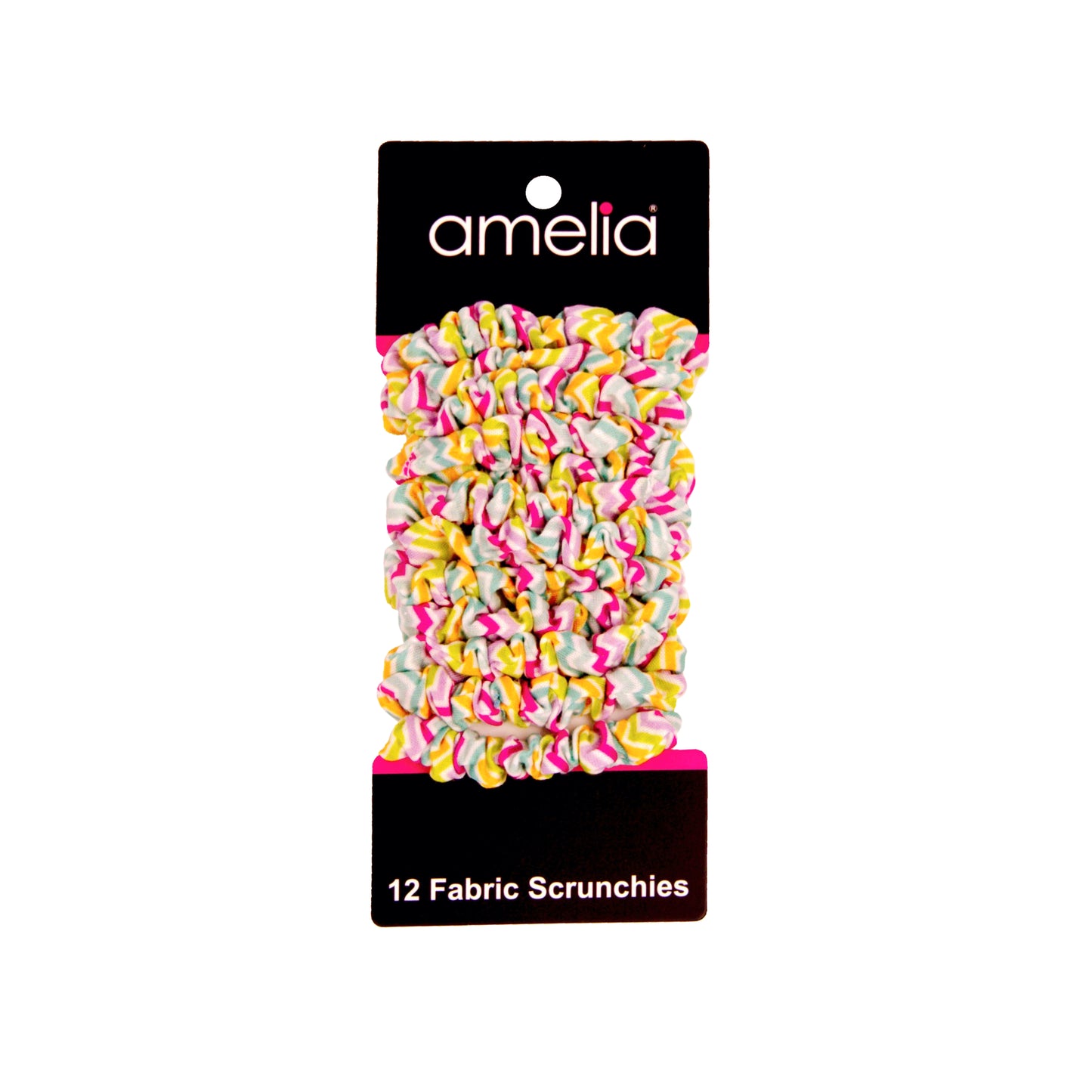 Amelia Beauty, Pastel Stripe Jersey Scrunchies, 2.25in Diameter, Gentle on Hair, Strong Hold, No Snag, No Dents or Creases. 12 Pack