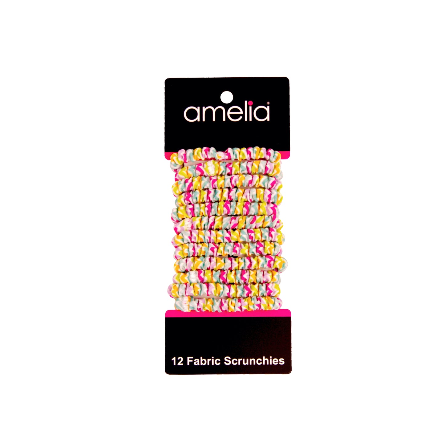 Amelia Beauty, Pastel Stripe Skinny Jersey Scrunchies, 2.125in Diameter, Gentle on Hair, Strong Hold, No Snag, No Dents or Creases. 12 Pack