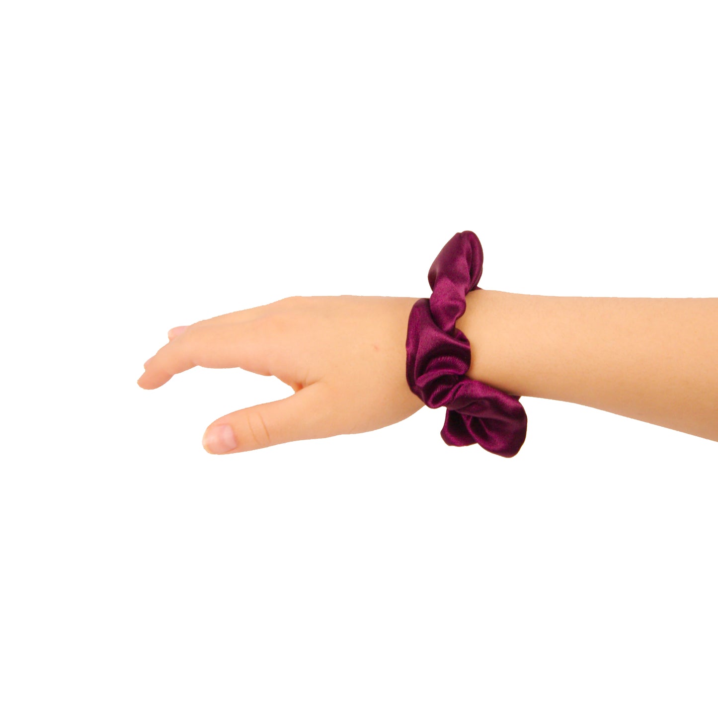 Amelia Beauty Products, Burgundy Satin Scrunchies, 3.5in Diameter, Gentle on Hair, Strong Hold, No Snag, No Dents or Creases. 8 Pack