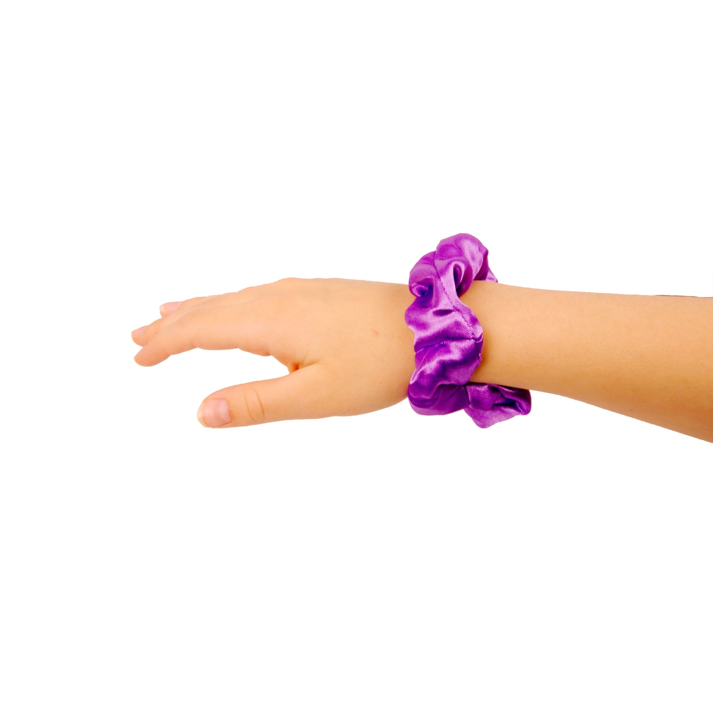 Amelia Beauty Products, Purple Satin Scrunchies, 3.5in Diameter, Gentle on Hair, Strong Hold, No Snag, No Dents or Creases. 8 Pack