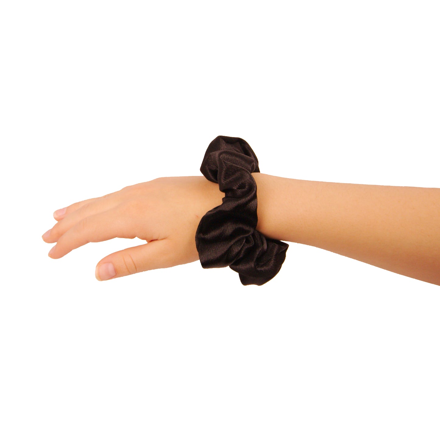Amelia Beauty Products, Black, White and Orange Mix, Imitation Silk Scrunchies, 4.5in Diameter, Gentle on Hair, Strong Hold, No Snag, No Dents or Creases. 6 Pack