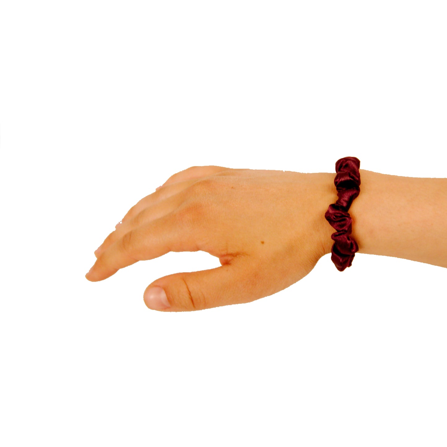 Amelia Beauty, Burgundy Satin Scrunchies, 2.25in Diameter, Gentle on Hair, Strong Hold, No Snag, No Dents or Creases. 12 Pack