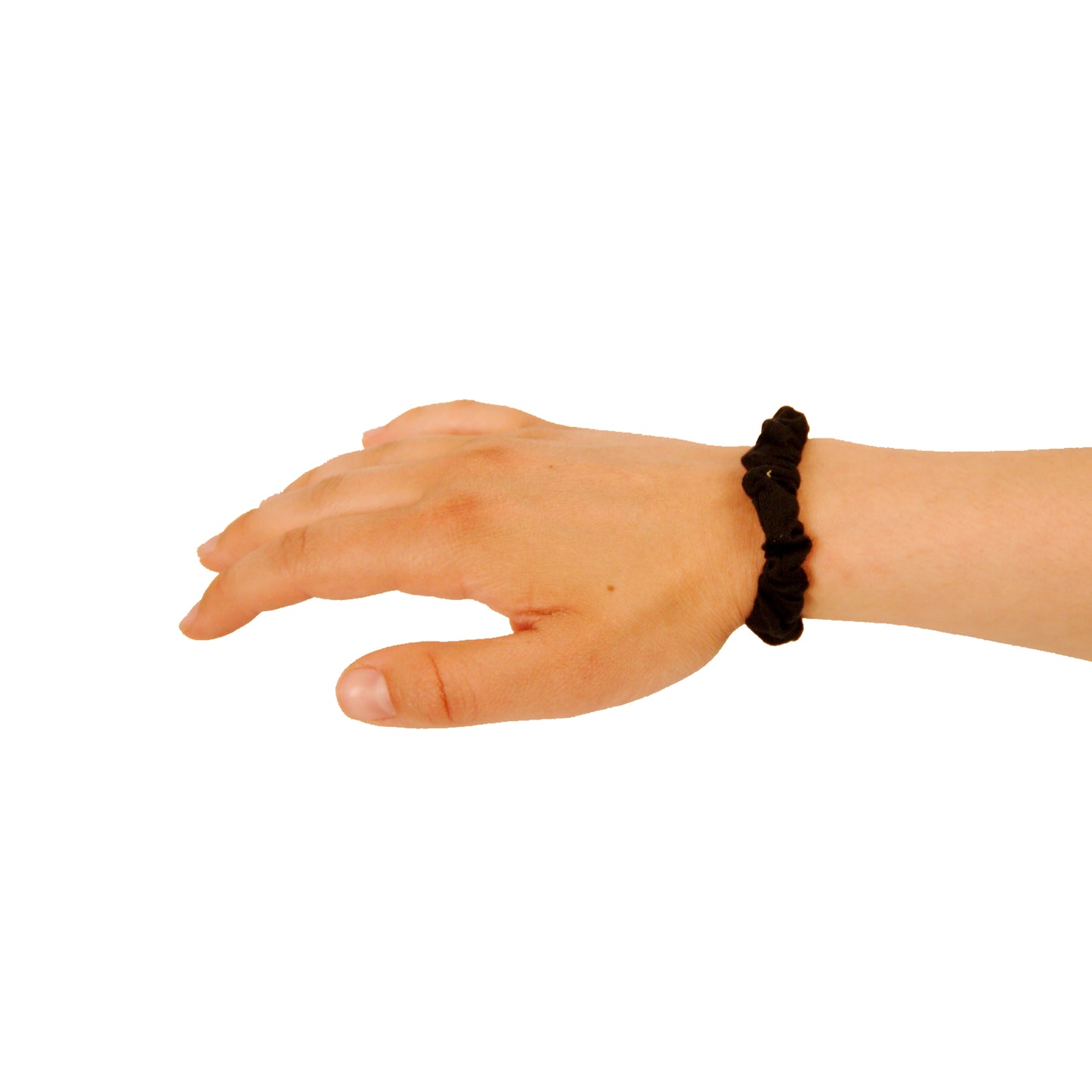 Amelia Beauty, Black Jersey Scrunchies, 2.25in Diameter, Gentle on Hair, Strong Hold, No Snag, No Dents or Creases. 12 Pack