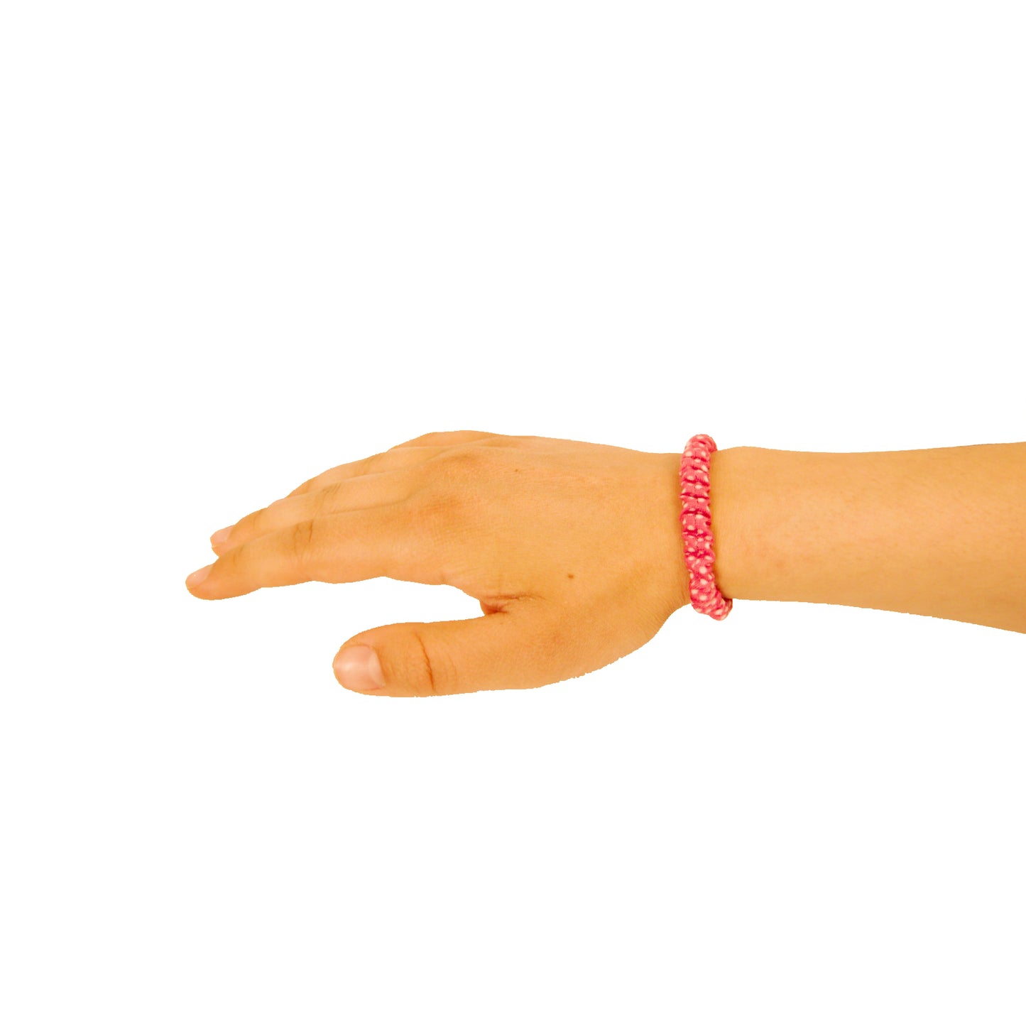 Amelia Beauty, Pink and White Dot Mix Skinny Jersey Scrunchies, 2.125in Diameter, Gentle on Hair, Strong Hold, No Snag, No Dents or Creases. 12 Pack