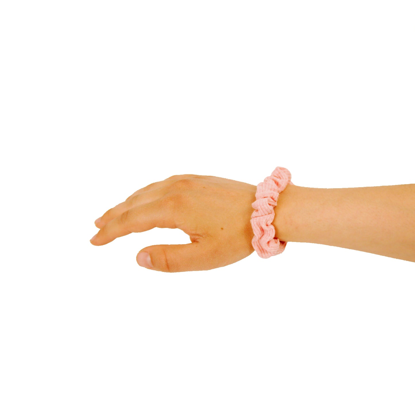 Amelia Beauty, Medium Pastel Red Ribbed Scrunchies, 2.5in Diameter, Gentle on Hair, Strong Hold, No Snag, No Dents or Creases. 10 Pack