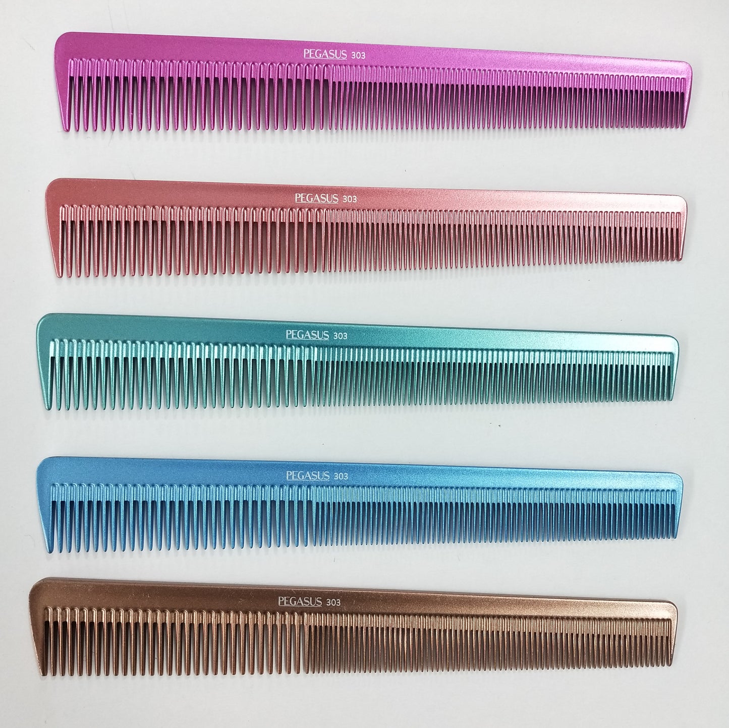 Pegasus MICOLOR 303, 6.5in Hard Rubber Heavy Barber Comb, Handmade, Seamless, Smooth Edges, Anti Static, Heat and Chemically Resistant, Wet Hair, Everyday Grooming Comb | Peines de goma dura - Blue