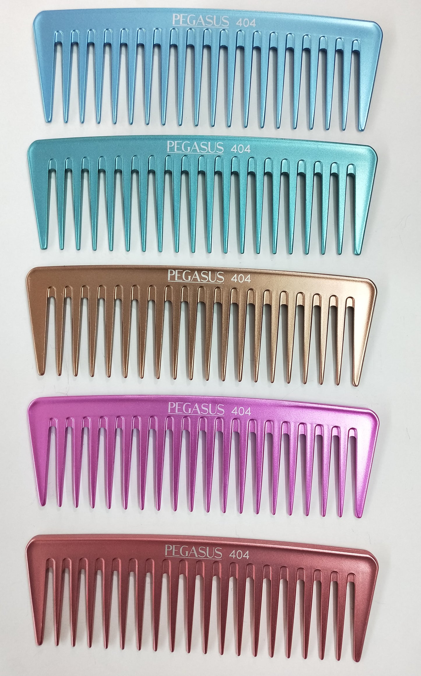 Pegasus MICOLOR 404, 7in Hard Rubber Wide Tooth Tall Styling Comb, Handmade, Seamless, Smooth Edges, Anti Static, Heat and Chemically Resistant, Wet Hair, Everyday Grooming Comb | Peines de goma dura - Blue