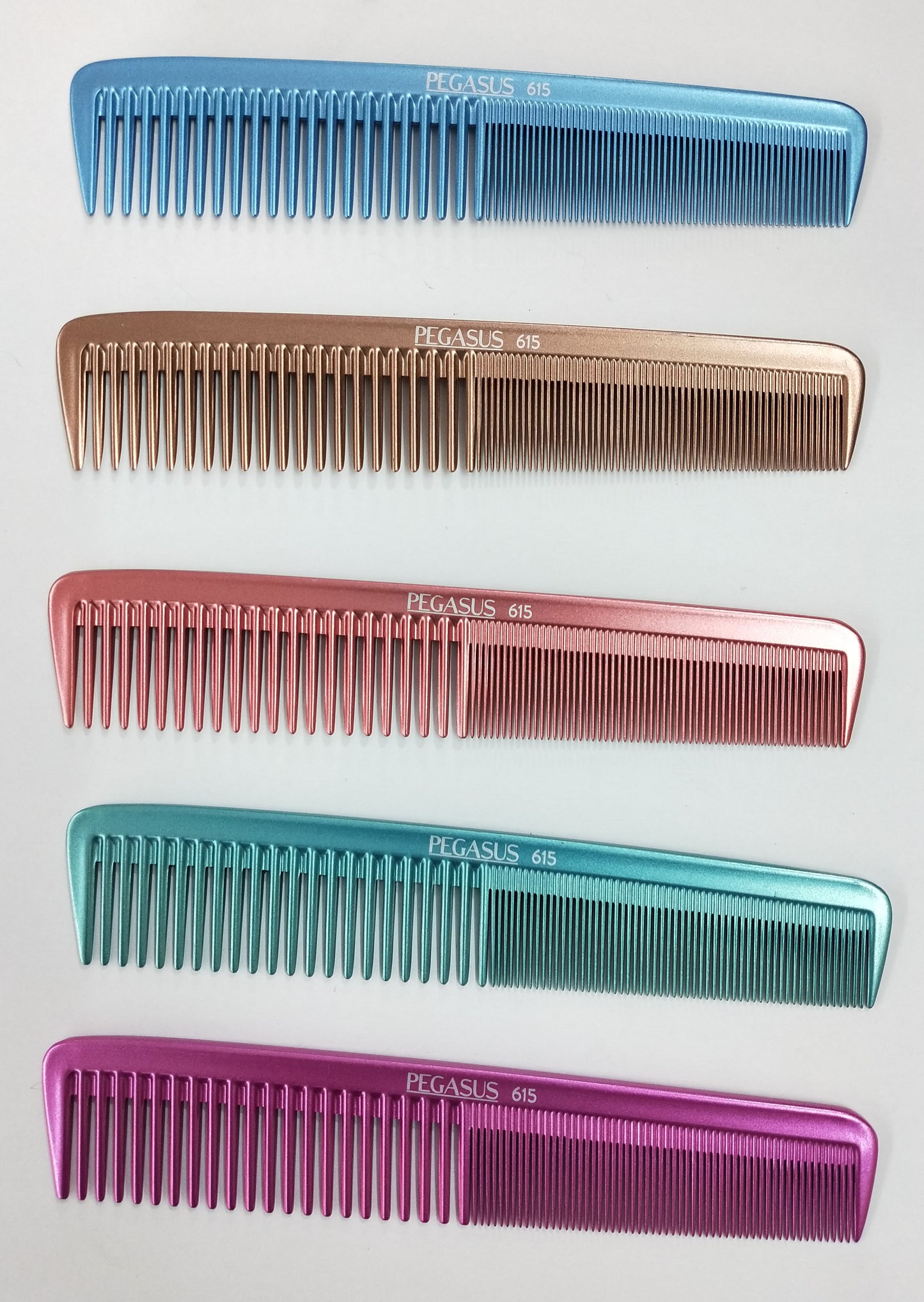 Pegasus MICOLOR 615, 7in Hard Rubber Clipper Comb, Handmade, Seamless, Smooth Edges, Anti Static, Heat and Chemically Resistant, Portable Pocket Purse Dresser Comb | Peines de goma dura - Copper