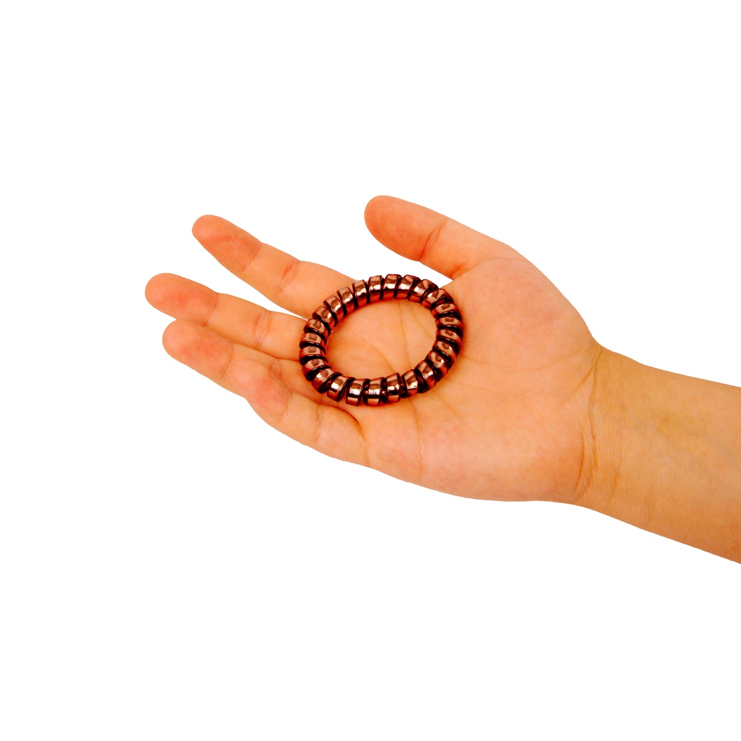Amelia Beauty Products 8 Medium Smooth Elastic Hair Coils, 2.25in Diameter Spiral Hair Ties, Gentle on Hair, Strong Hold and Minimizes Dents and Creases, Chocolate