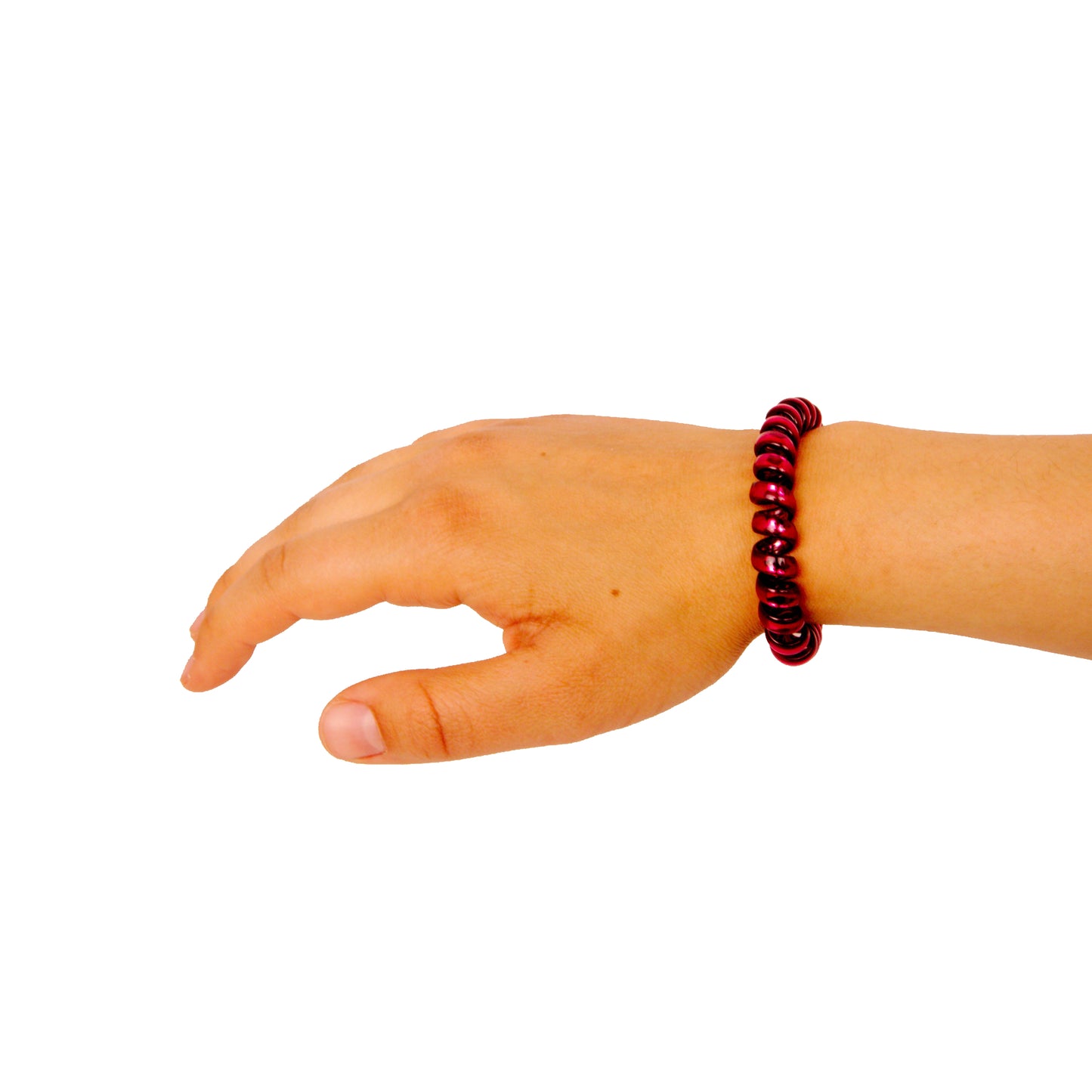 Amelia Beauty Products 8 Medium Smooth Elastic Hair Coils, 2.25in Diameter Spiral Hair Ties, Gentle on Hair, Strong Hold and Minimizes Dents and Creases, Maroon