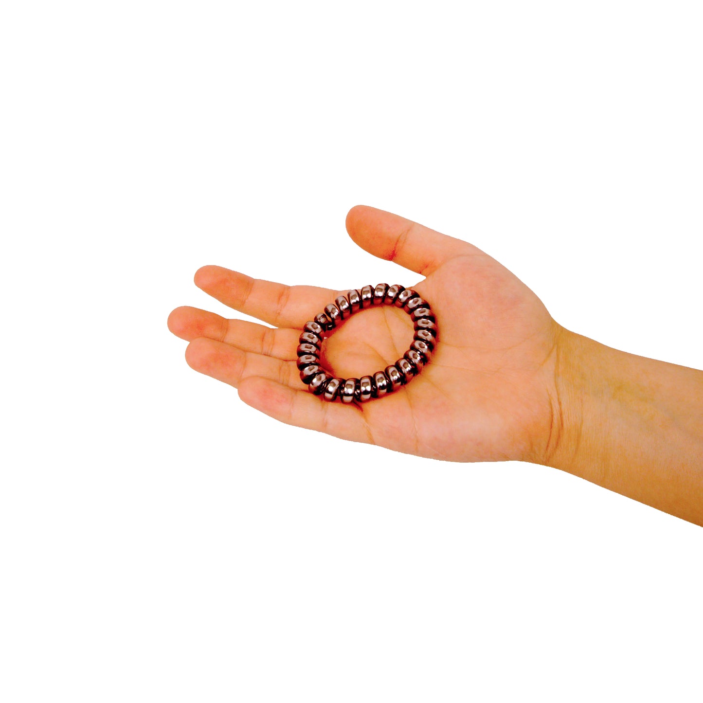 Amelia Beauty Products 8 Medium Smooth Elastic Hair Coils, 2.25in Diameter Spiral Hair Ties, Gentle on Hair, Strong Hold and Minimizes Dents and Creases, Nickel