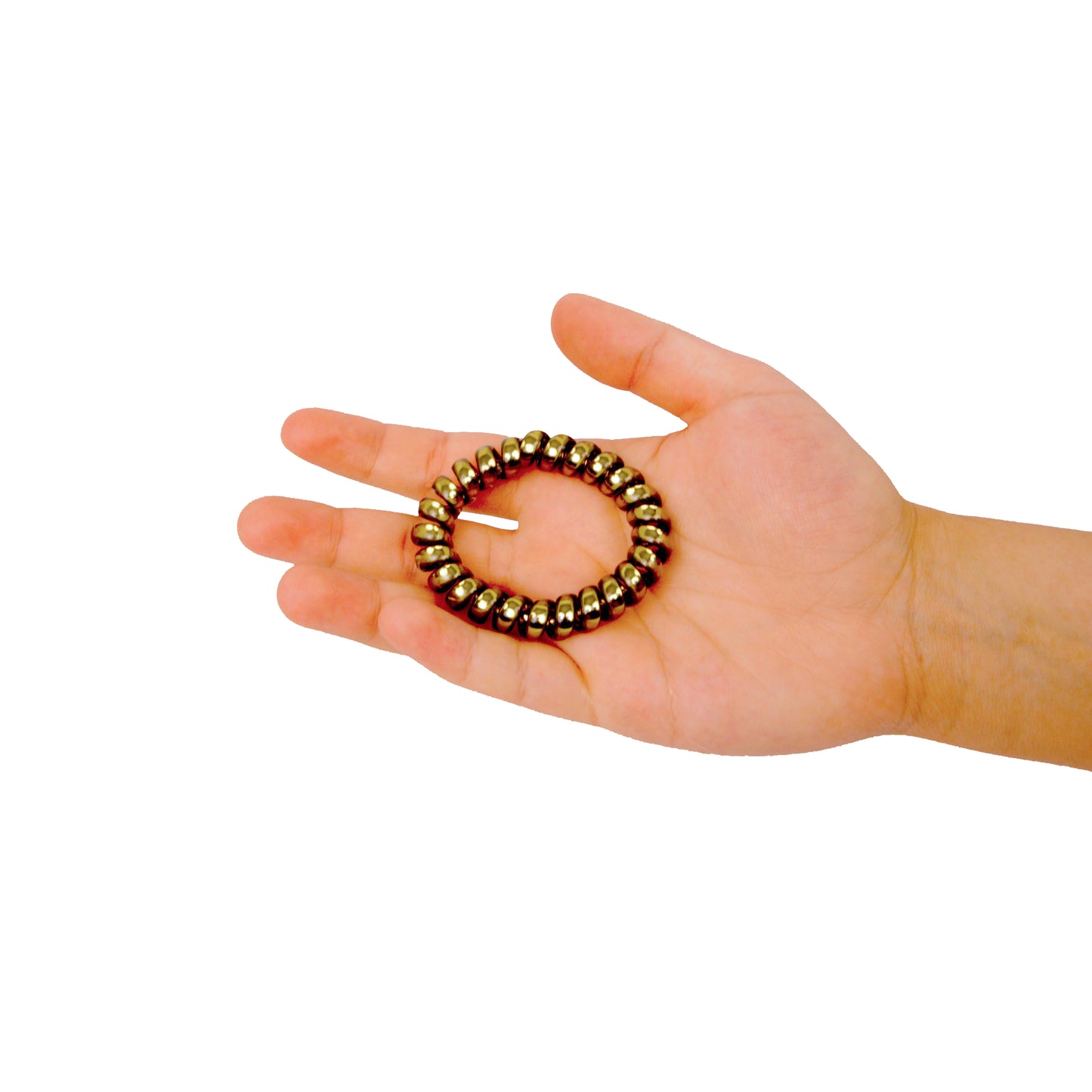 Amelia Beauty Products 8 Medium Smooth Elastic Hair Coils, 2.25in Diameter Spiral Hair Ties, Gentle on Hair, Strong Hold and Minimizes Dents and Creases, Olive