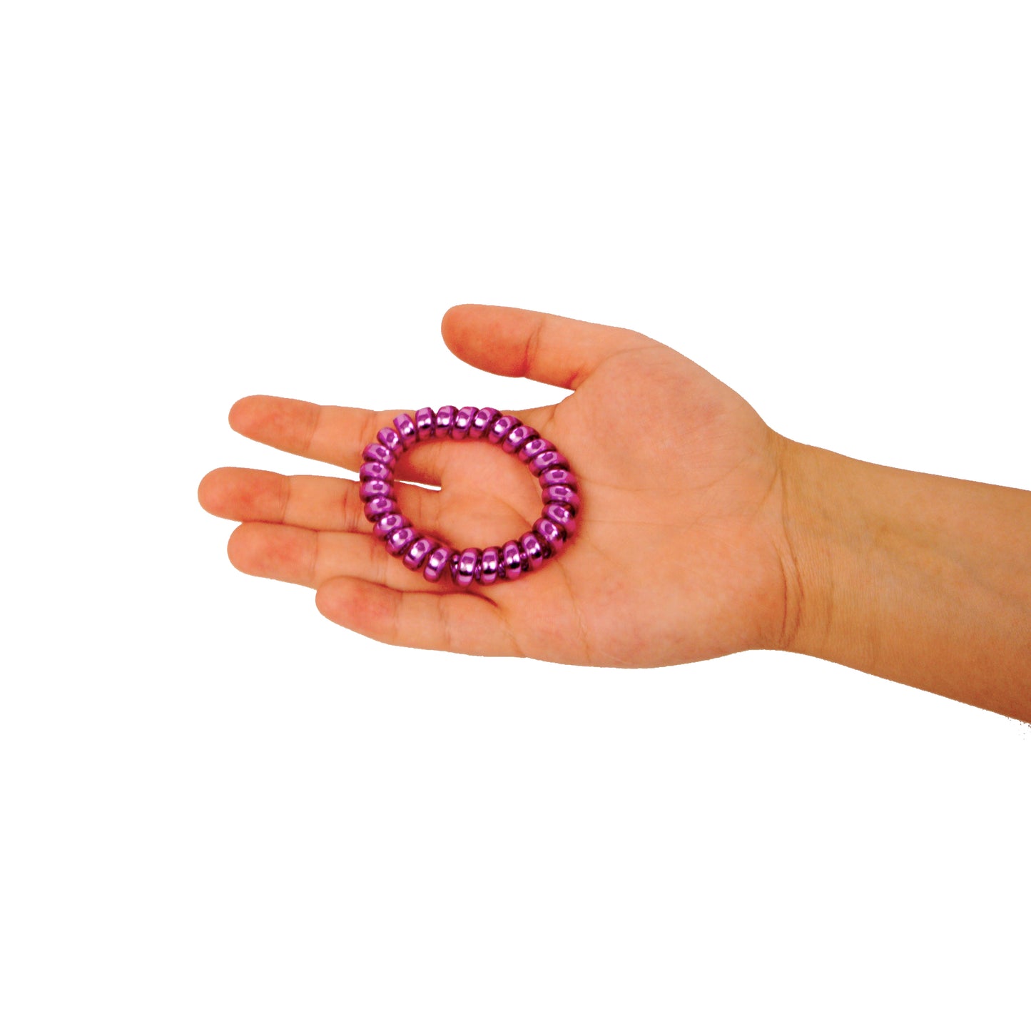 Amelia Beauty Products 8 Medium Smooth Elastic Hair Coils, 2.25in Diameter Spiral Hair Ties, Gentle on Hair, Strong Hold and Minimizes Dents and Creases, Purple