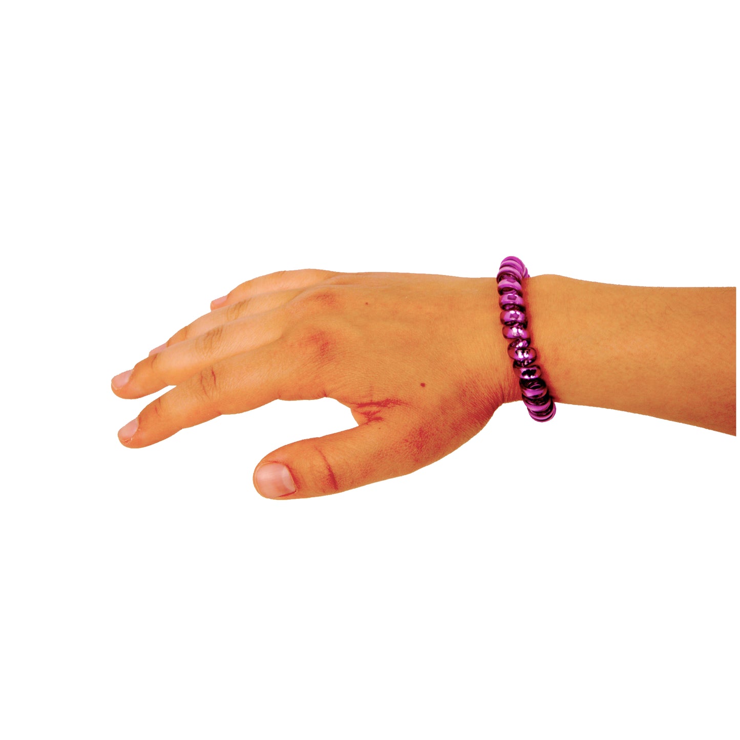 Amelia Beauty Products 8 Medium Smooth Elastic Hair Coils, 2.25in Diameter Spiral Hair Ties, Gentle on Hair, Strong Hold and Minimizes Dents and Creases, Purple