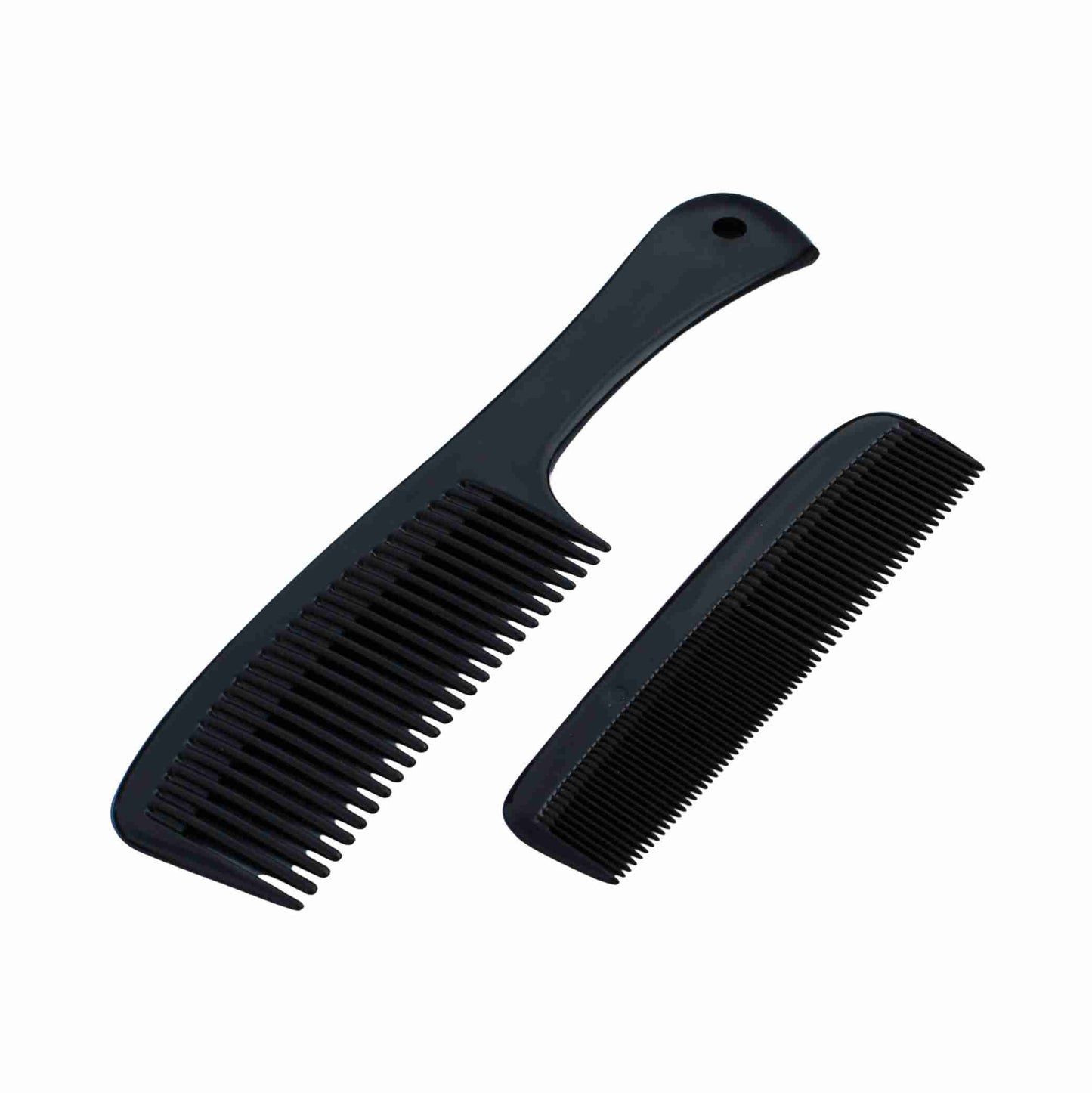 Two (2) Piece Personal Grooming Comb Kit | 8.5" Handle & 5" Pocket Combs | Durable US Made Plastic, Professional Quality | Ideal for Daily Haircare, Travel & On-the-Go Styling