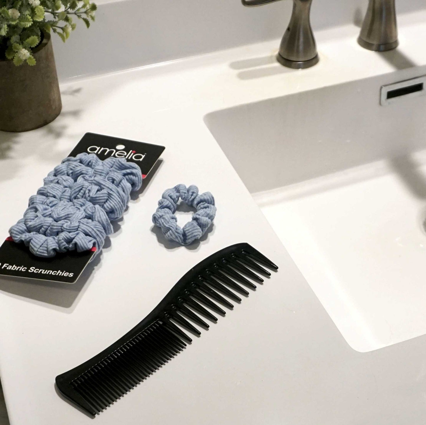 Amelia Beauty, 8in Black Plastic Detangling Wave Comb, Made in USA, Professional Grade Comb, Portable Salon Barber Shop Black Everyday Styling Rake Comb Hair Styling Tool, 7.5"x 2", 2 Pack