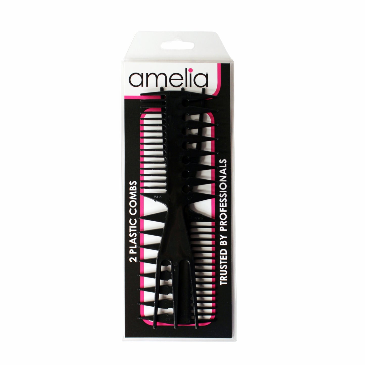 Amelia Beauty 2 Pack Marbling Comb – USA Made Multi-Use Rake Comb for Hair Styling & Floating Paint Art – High Quality Plastic, Ideal for Ebru Marbling, Acrylic Pouring, Hair Parting & Texture Effects