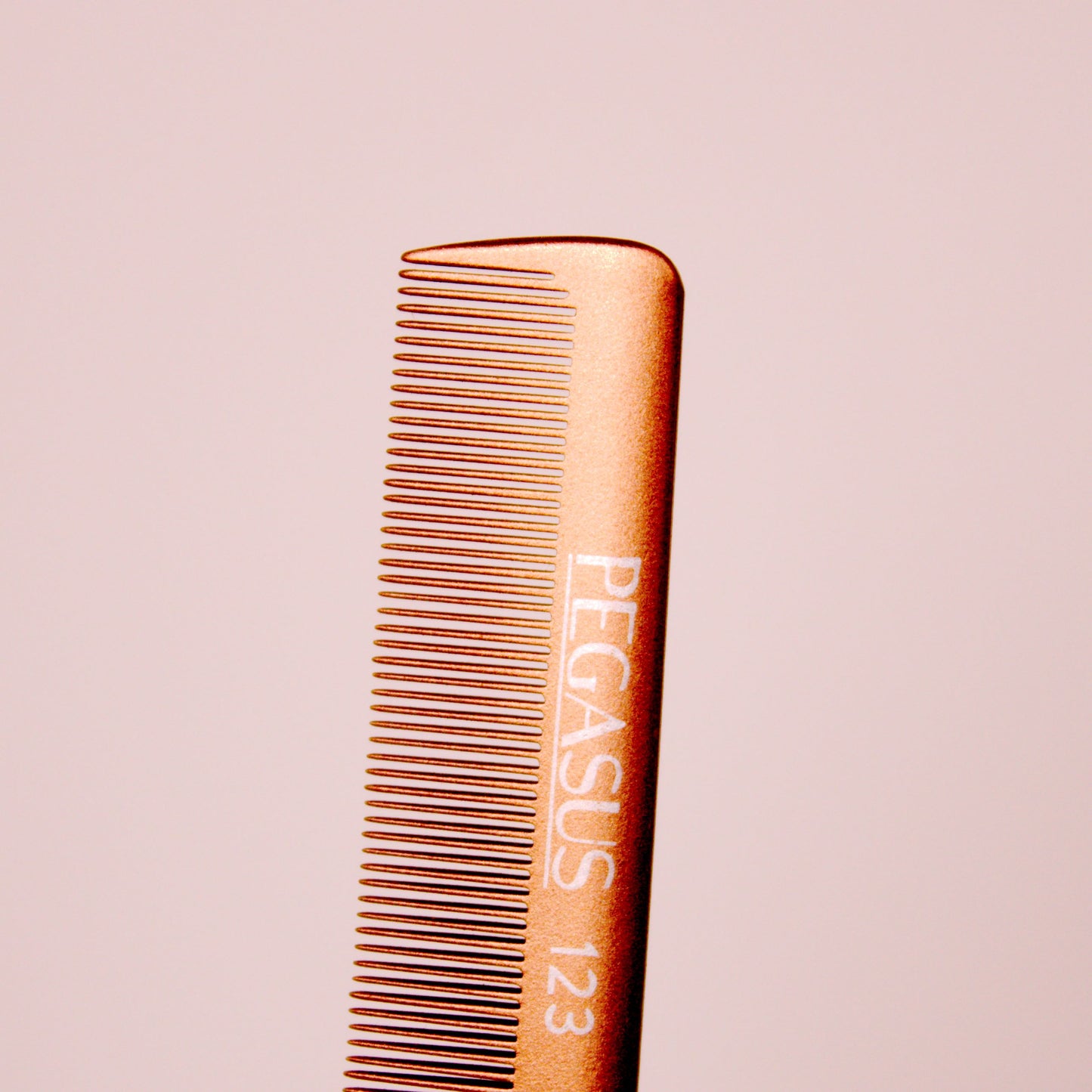 Pegasus MICOLOR 123, 9.75in Hard Rubber Fine Tooth Pintail Comb, Seamless, Anti Static, Heat and Chemically Resistant, Stainless Steel Pin, Great for Parting, Coloring Hair | Peines de goma dura - Gold