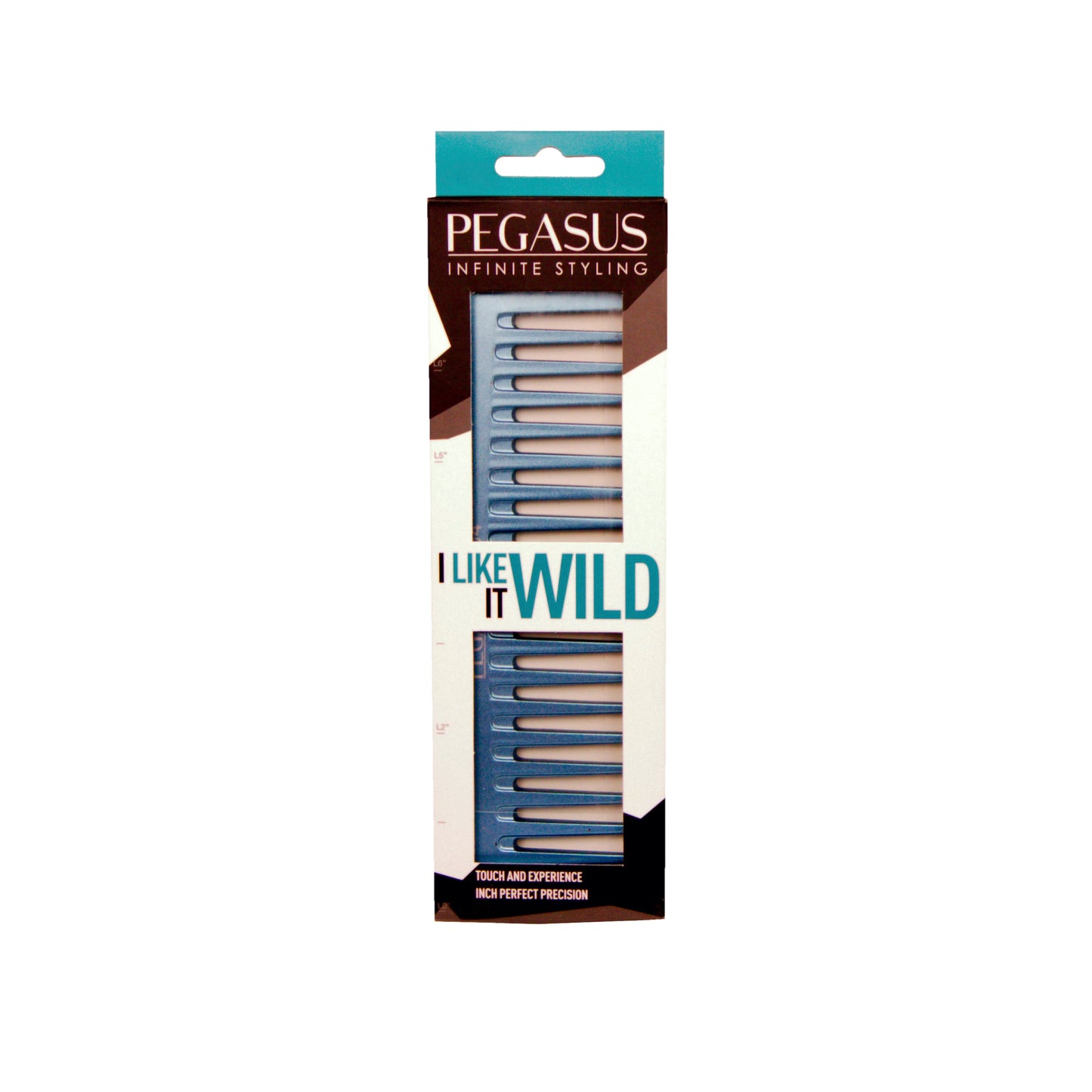 Pegasus MICOLOR 404, 7in Hard Rubber Wide Tooth Tall Styling Comb, Handmade, Seamless, Smooth Edges, Anti Static, Heat and Chemically Resistant, Wet Hair, Everyday Grooming Comb | Peines de goma dura - Blue