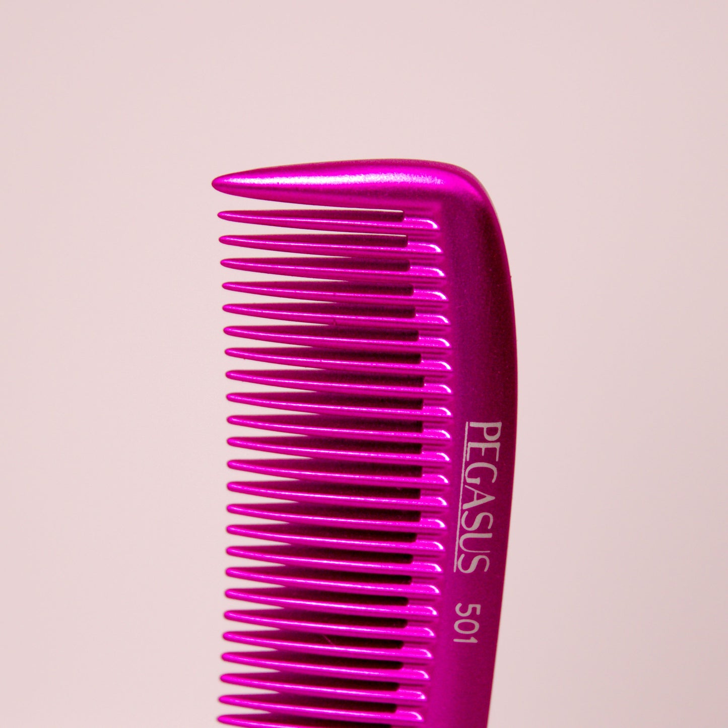 Pegasus MICOLOR 501, 9in Hard Rubber Handle Comb, Handmade, Seamless, Smooth Edges, Anti Static, Heat and Chemically Resistant, Wet Hair, Everyday Grooming Comb | Peines de goma dura - Pink