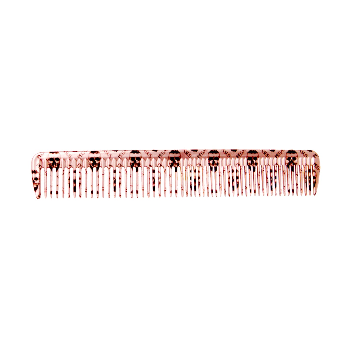 Pegasus Skulleto 202, 7in Hard Rubber Hair Detangling/Trimmer Course Tooth Comb, Seamless, Smooth Edges, Anti Static, Heat and Chemically Resistant, Everyday Grooming Comb | Peines de goma dura - Silver