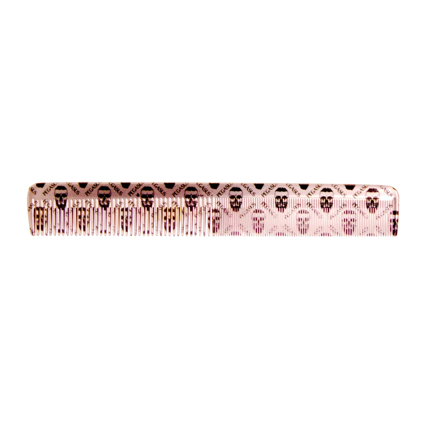Pegasus Skulleto 210, 8in Hard Rubber Cutting Comb, Handmade, Seamless, Smooth Edges, Anti Static, Heat and Chemically Resistant, Wet Hair, Everyday Grooming Comb | Peines de goma dura - Silver