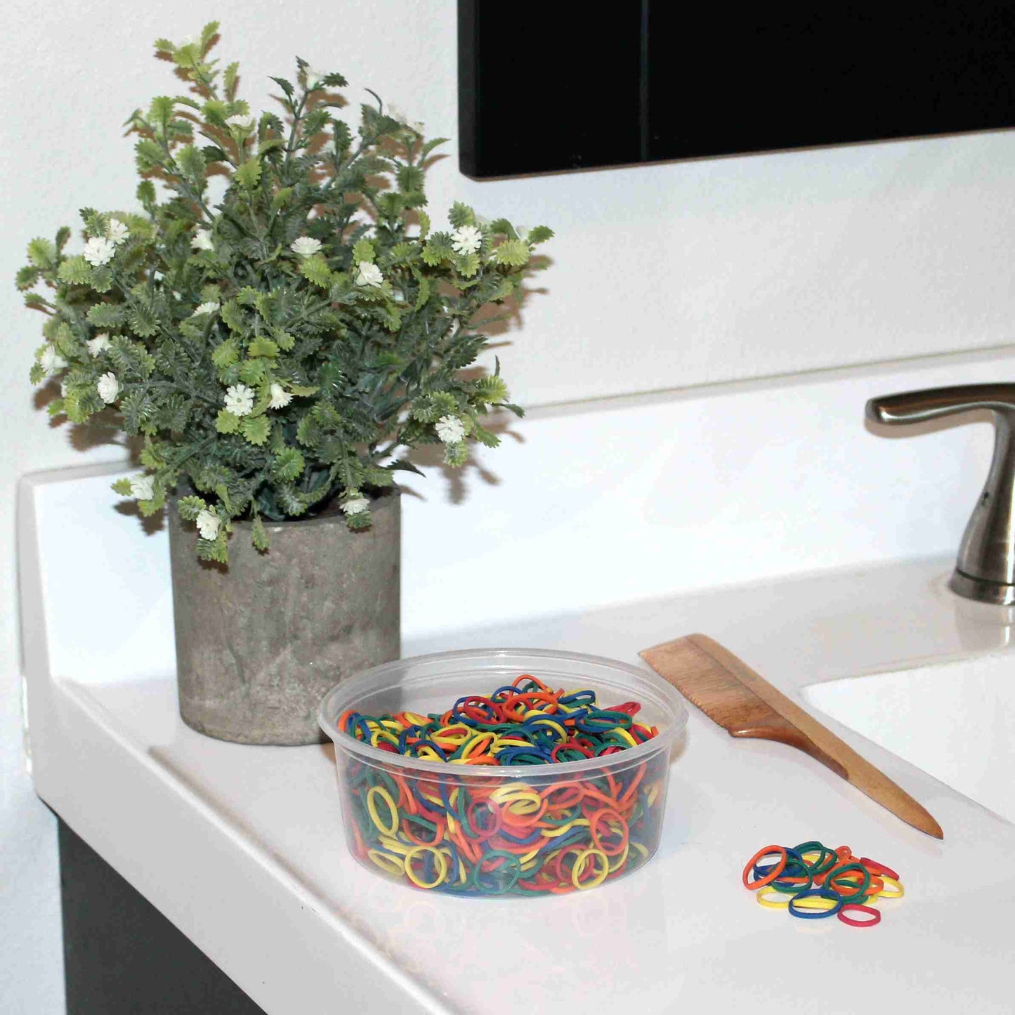 Amelia Beauty | 1/2in, Rainbow Mix, Elastic Rubber Band Pony Tail Holders | Made in USA, Ideal for Ponytails, Braids, Twists, Dreadlocks, Styling Accessories for Women, Men and Girls | 500 Pack