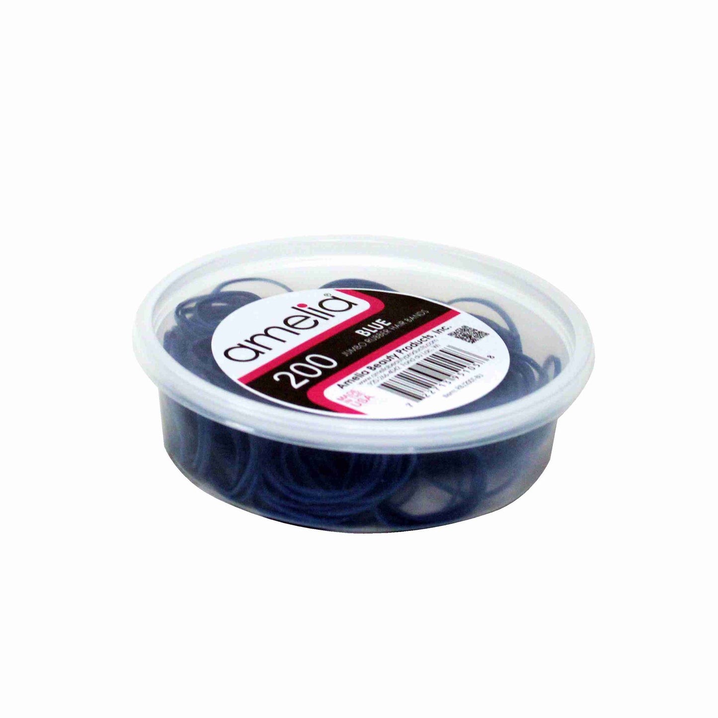 200 Jumbo 1" Blue Rubber Bands for Hair | Extra Strong Ponytail Holders for Braids, Buns & Thick Hair | Made in USA | 200 Count Bulk Pack