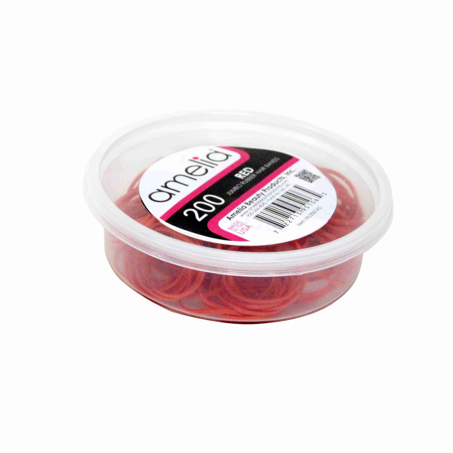 200 Jumbo 1" Red Rubber Bands for Hair | Extra Strong Ponytail Holders for Braids, Buns & Thick Hair | Made in USA | 200 Count Bulk Pack