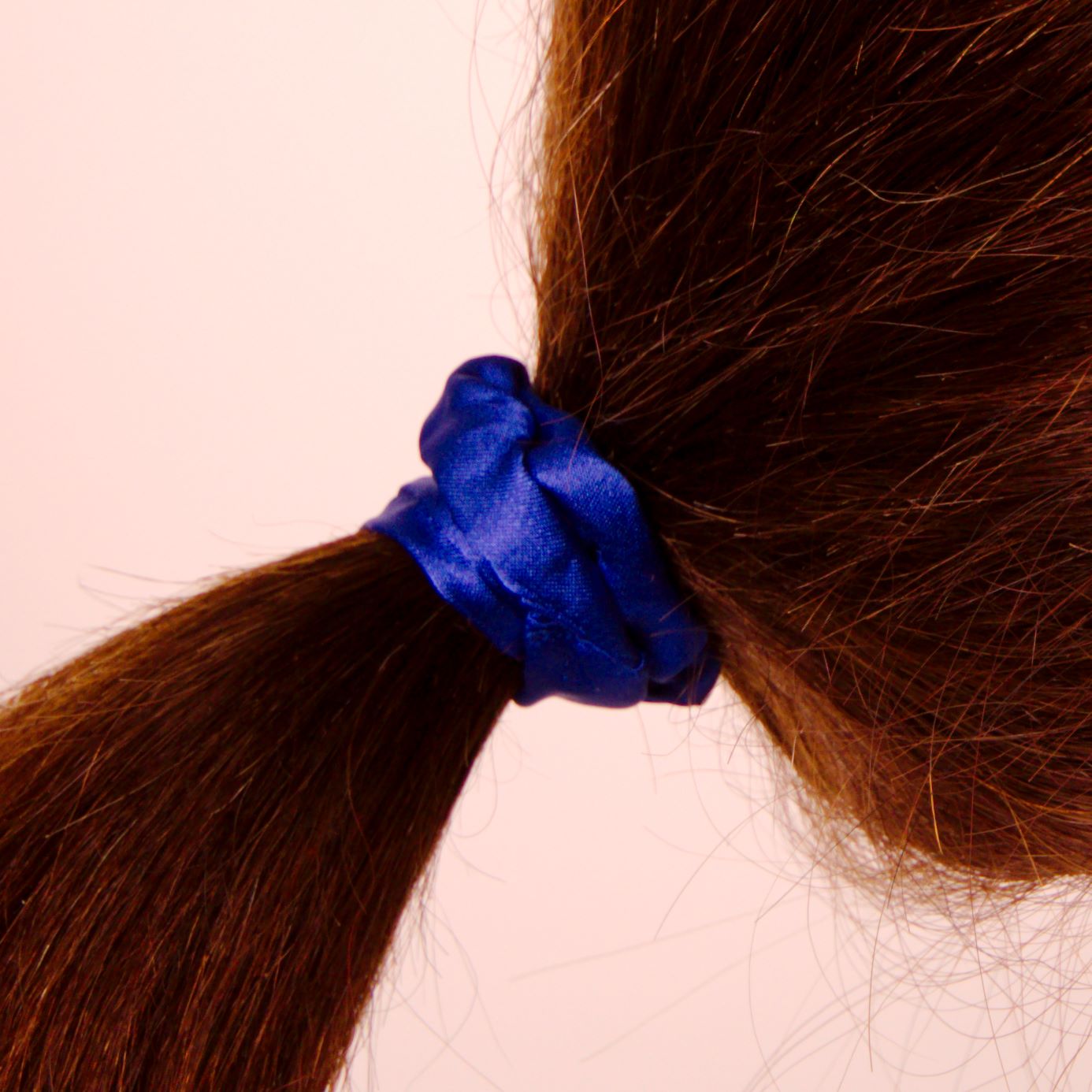 Amelia Beauty, Blue Satin Scrunchies, 2.25in Diameter, Gentle on Hair, Strong Hold, No Snag, No Dents or Creases. 12 Pack