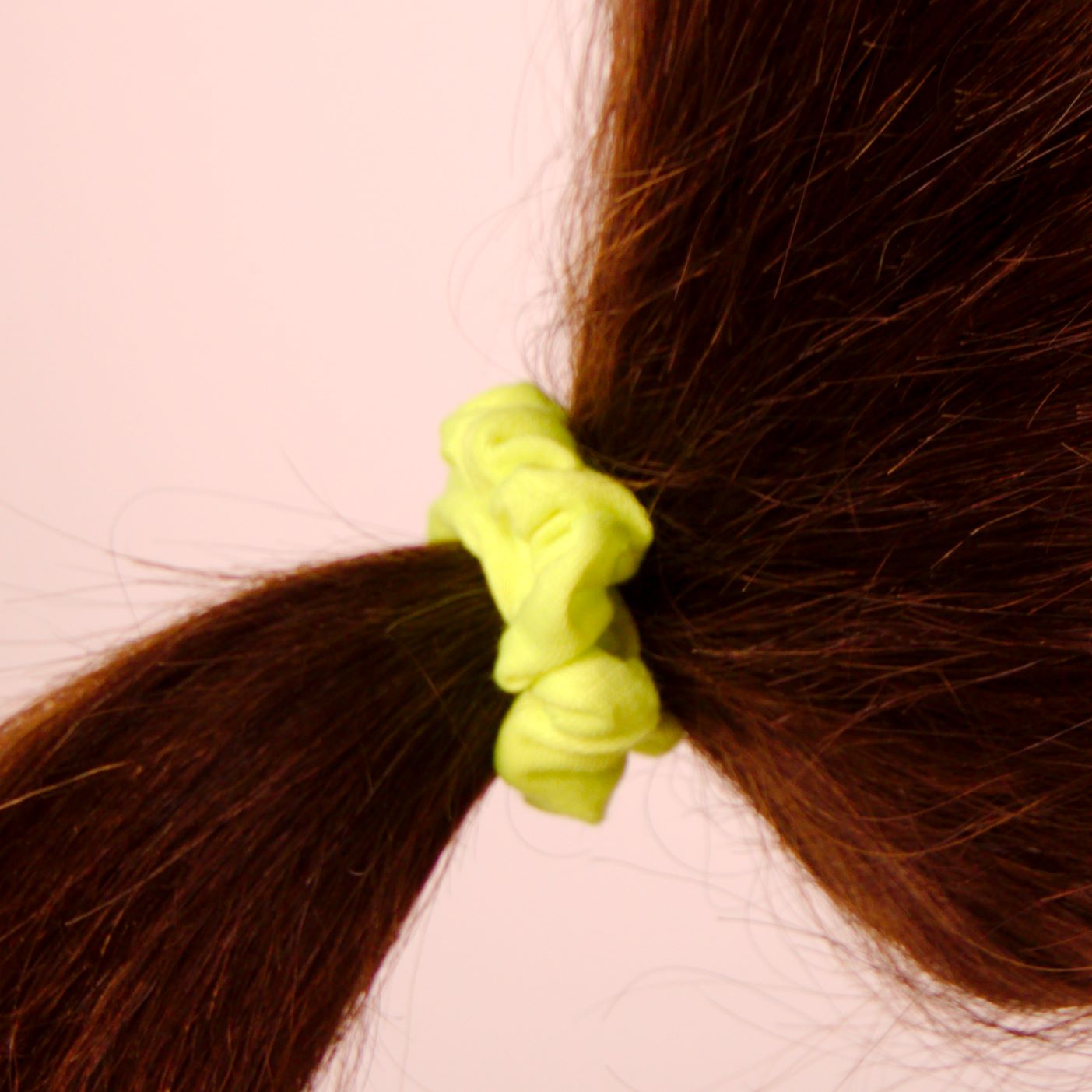 Amelia Beauty, Neon Yellow Jersey Scrunchies, 2.25in Diameter, Gentle on Hair, Strong Hold, No Snag, No Dents or Creases. 12 Pack