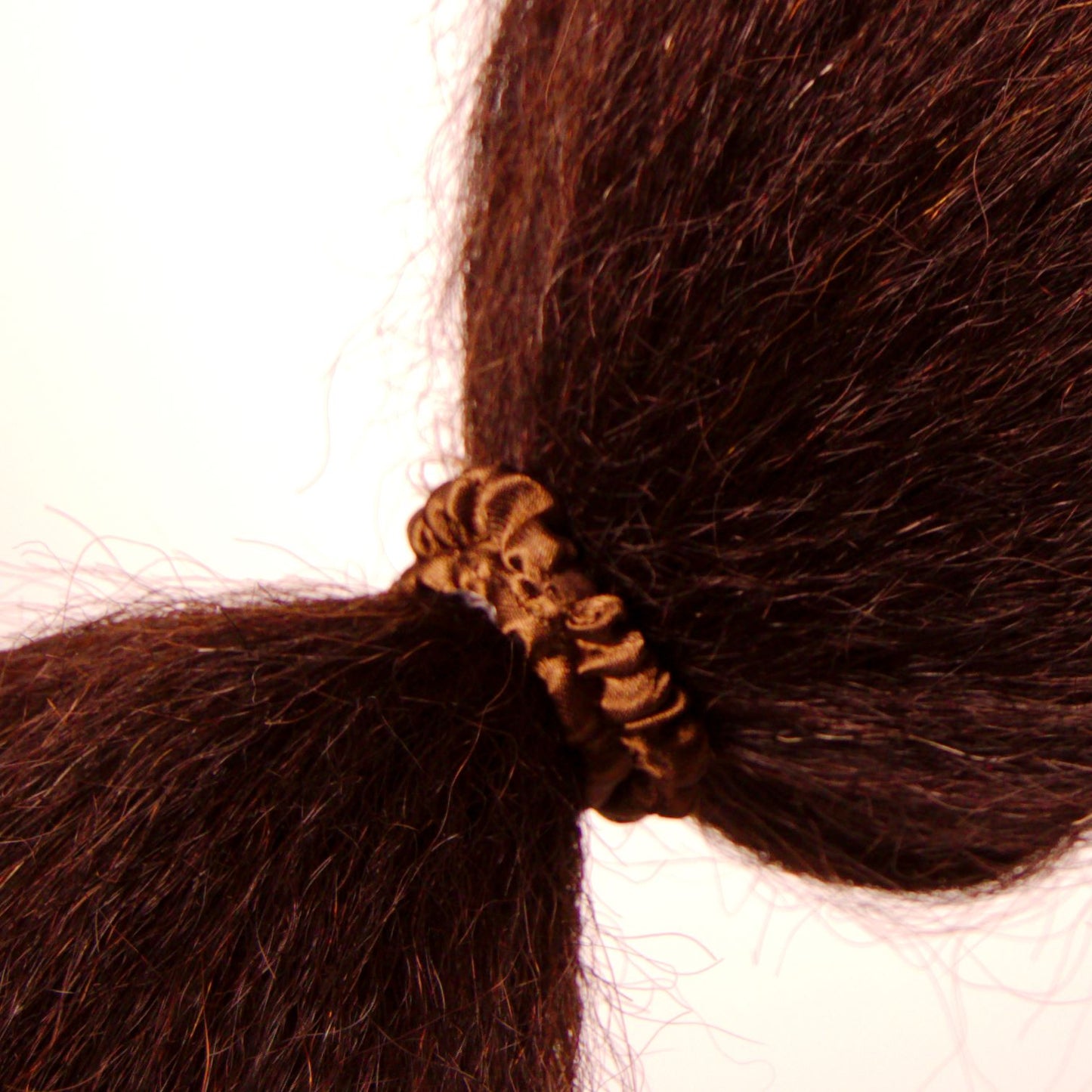 Amelia Beauty, Brown Skinny Satin Scrunchies, 2in Diameter, Gentle and Strong Hold, No Snag, No Dents or Creases. 12 Pack