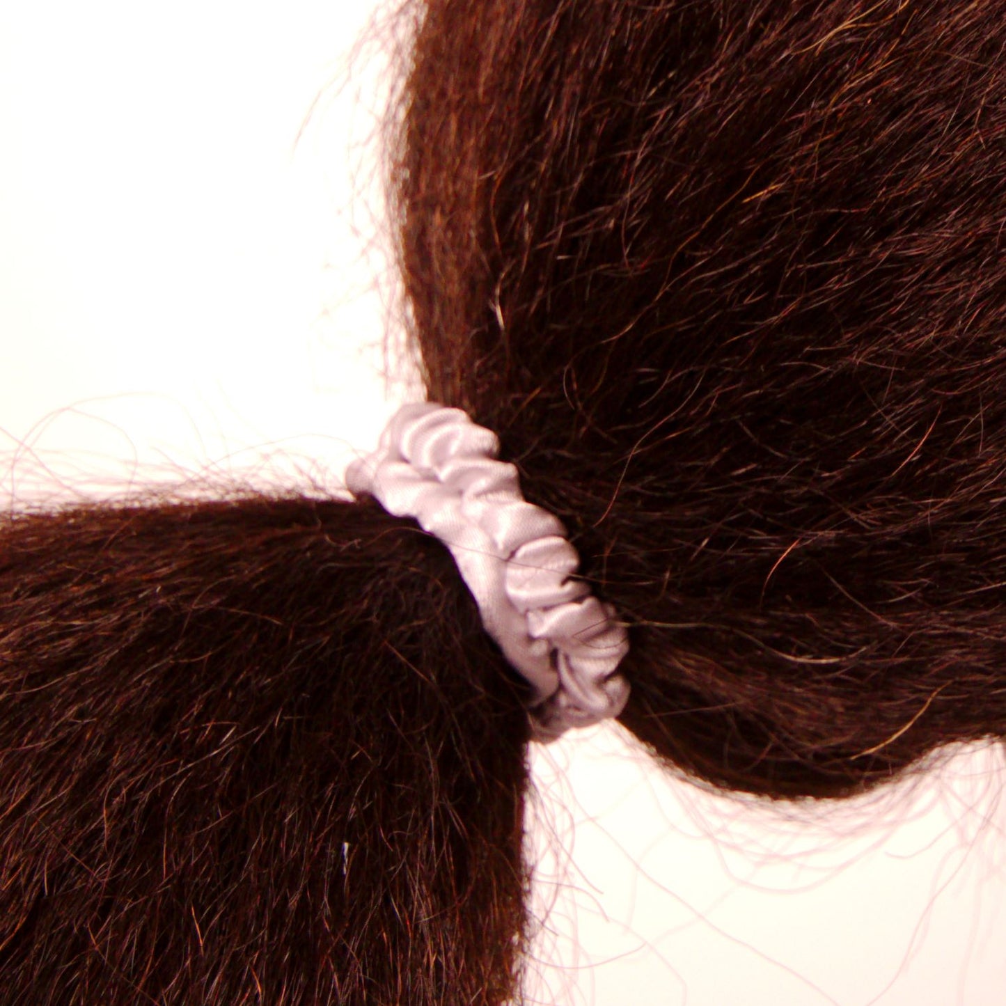 Amelia Beauty, Grey Skinny Satin Scrunchies, 2in Diameter, Gentle and Strong Hold, No Snag, No Dents or Creases. 12 Pack