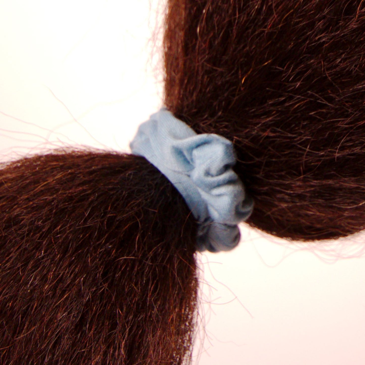 Amelia Beauty, Medium Light Sky Blue Jersey Scrunchies, 2.5in Diameter, Gentle on Hair, Strong Hold, No Snag, No Dents or Creases. 10 Pack