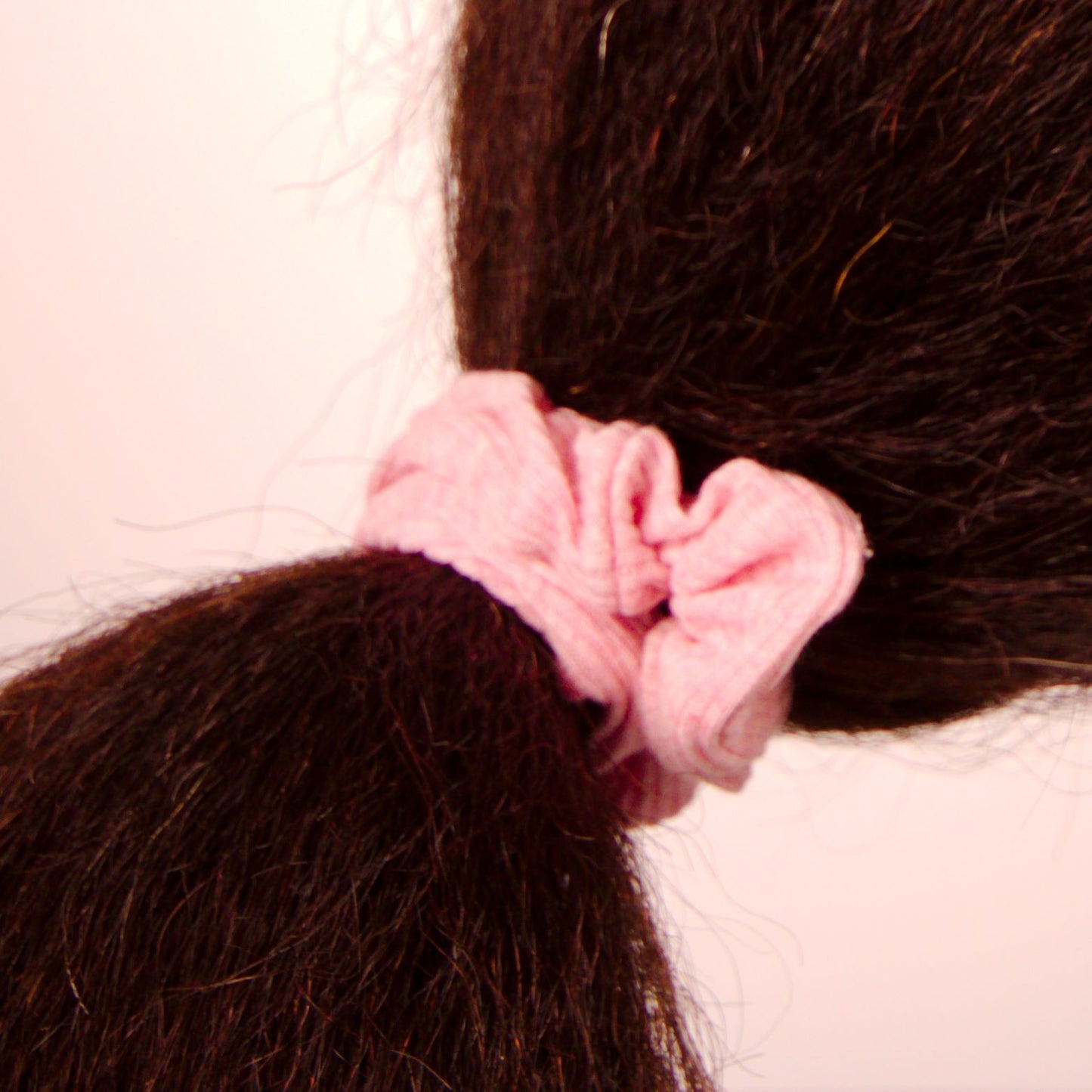 Amelia Beauty, Medium Pastel Red Ribbed Scrunchies, 2.5in Diameter, Gentle on Hair, Strong Hold, No Snag, No Dents or Creases. 10 Pack