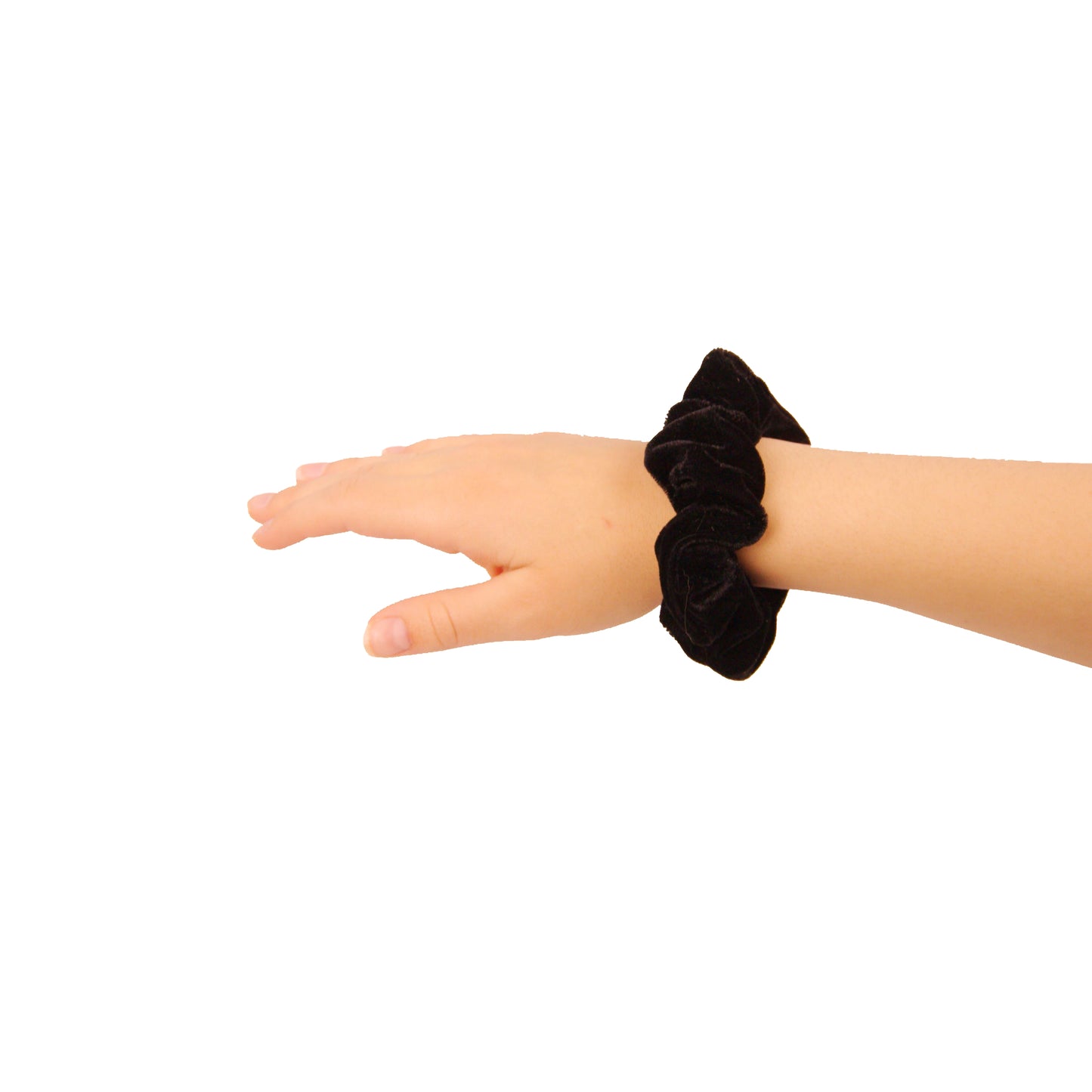 Amelia Beauty, Black Velvet Scrunchies, 3.5in Diameter, Gentle on Hair, Strong Hold, No Snag, No Dents or Creases. 8 Pack